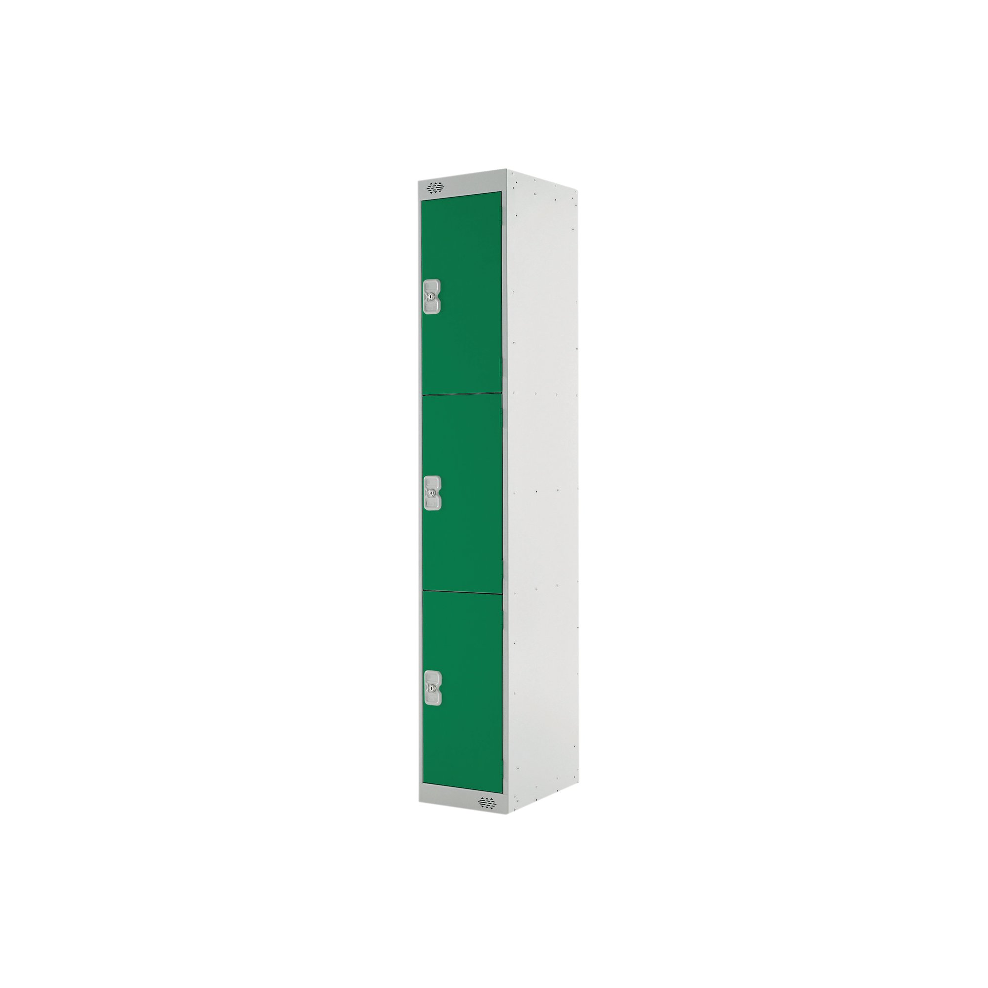 Three Compartment Locker 300x450x1800mm Green Door M12513GUPD00