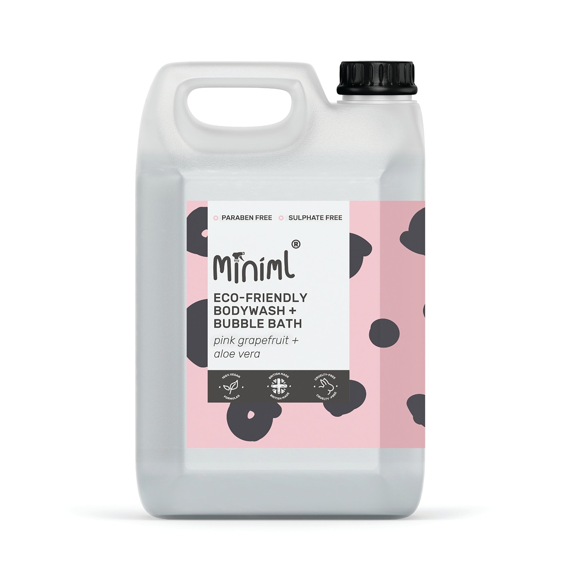 Miniml Bodywash and Bubble Bath Pink Grapefruit/Aloe Vera 5 Litre MIN123