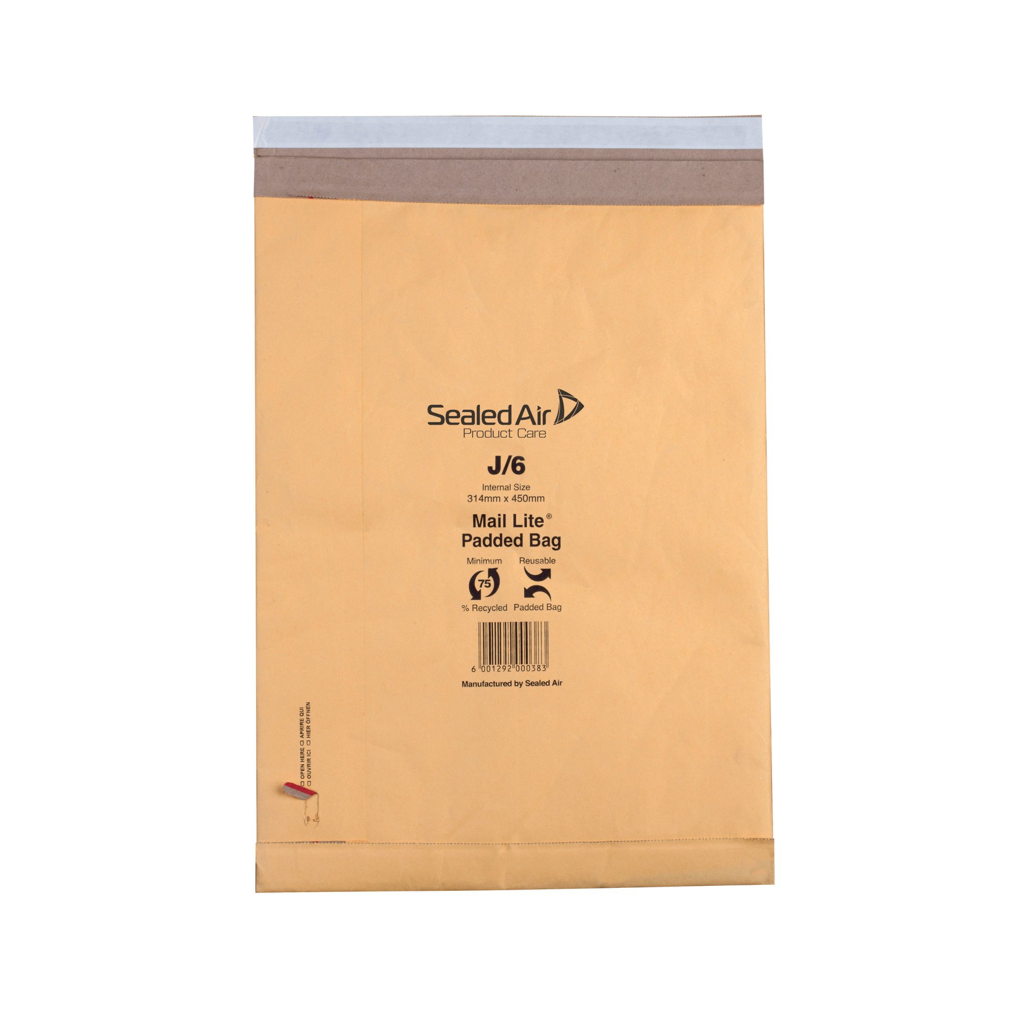Sealed Air Padded Postal Bag Size J6 314x450mm Gold (Pack of 50) 100943512