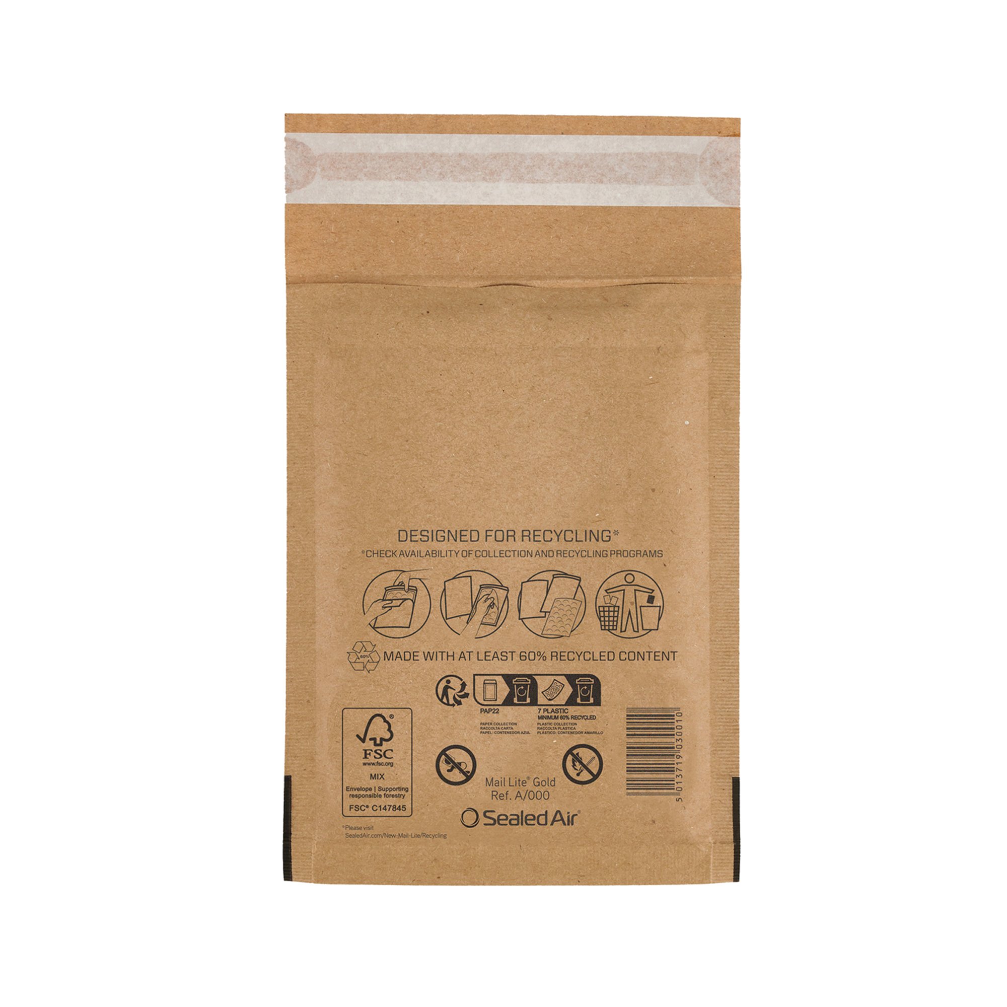 Sealed Air Mail Lite Bubble Postal Bag Gld A/000 Pack of 200 101273156