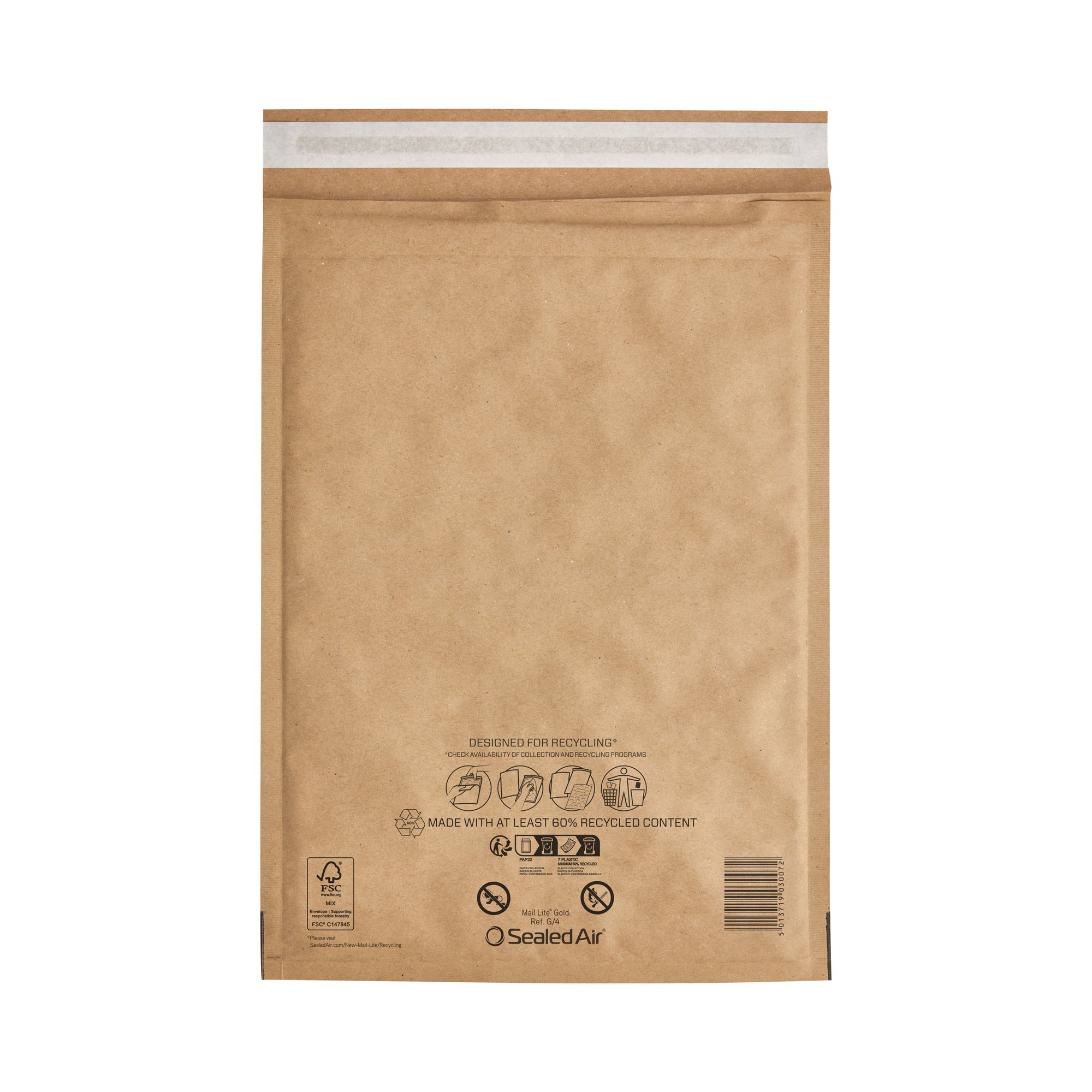 Sealed Air Mail Lite Bubble Postal Bag Gld G/4 Pack of 100 101273319