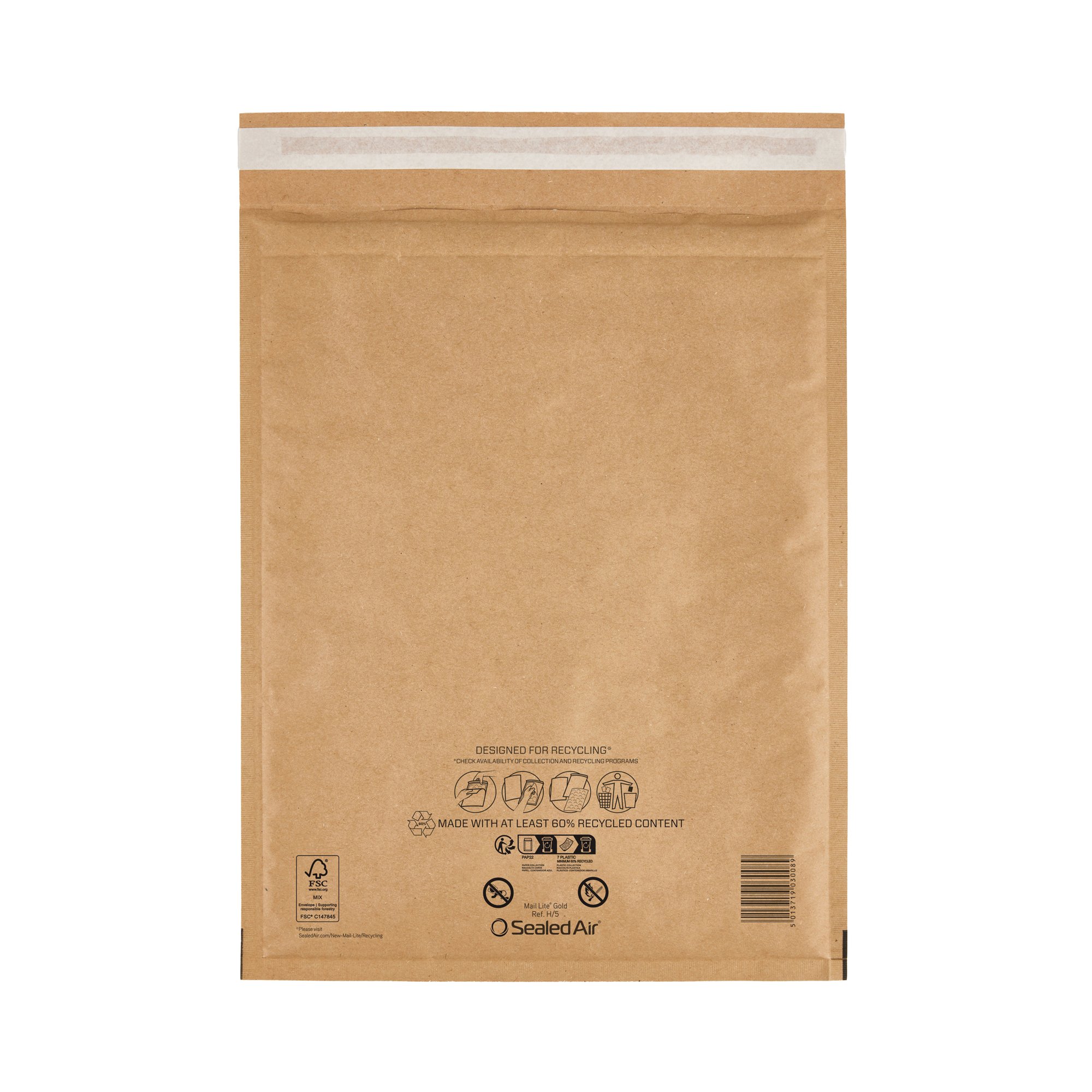 Sealed Air Mail Lite Bubble Postal Bag Gld H/5 Pack of 100 101273331