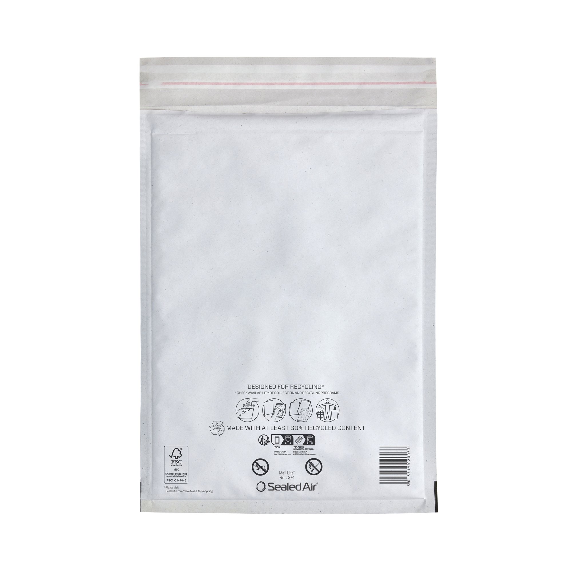 Sealed Air Mail Lite Bubble Postal Bag Wht G/4 Pack of 100 101273385