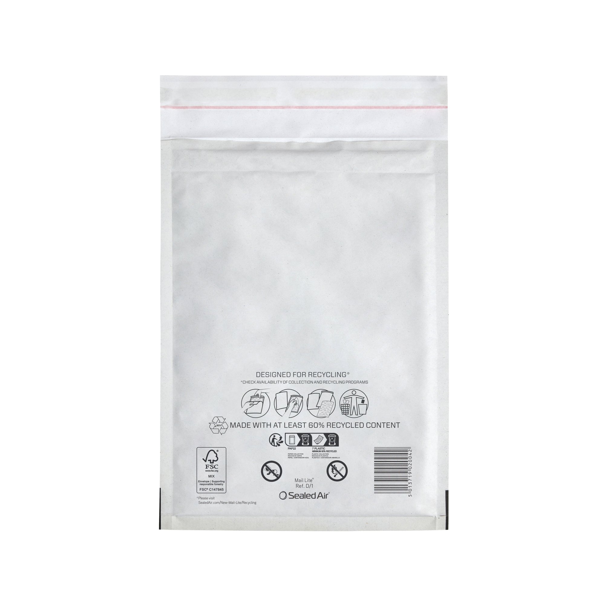 Sealed Air Mail Lite Bubble Postal Bag Wht D/1 Pack of 200 101273347