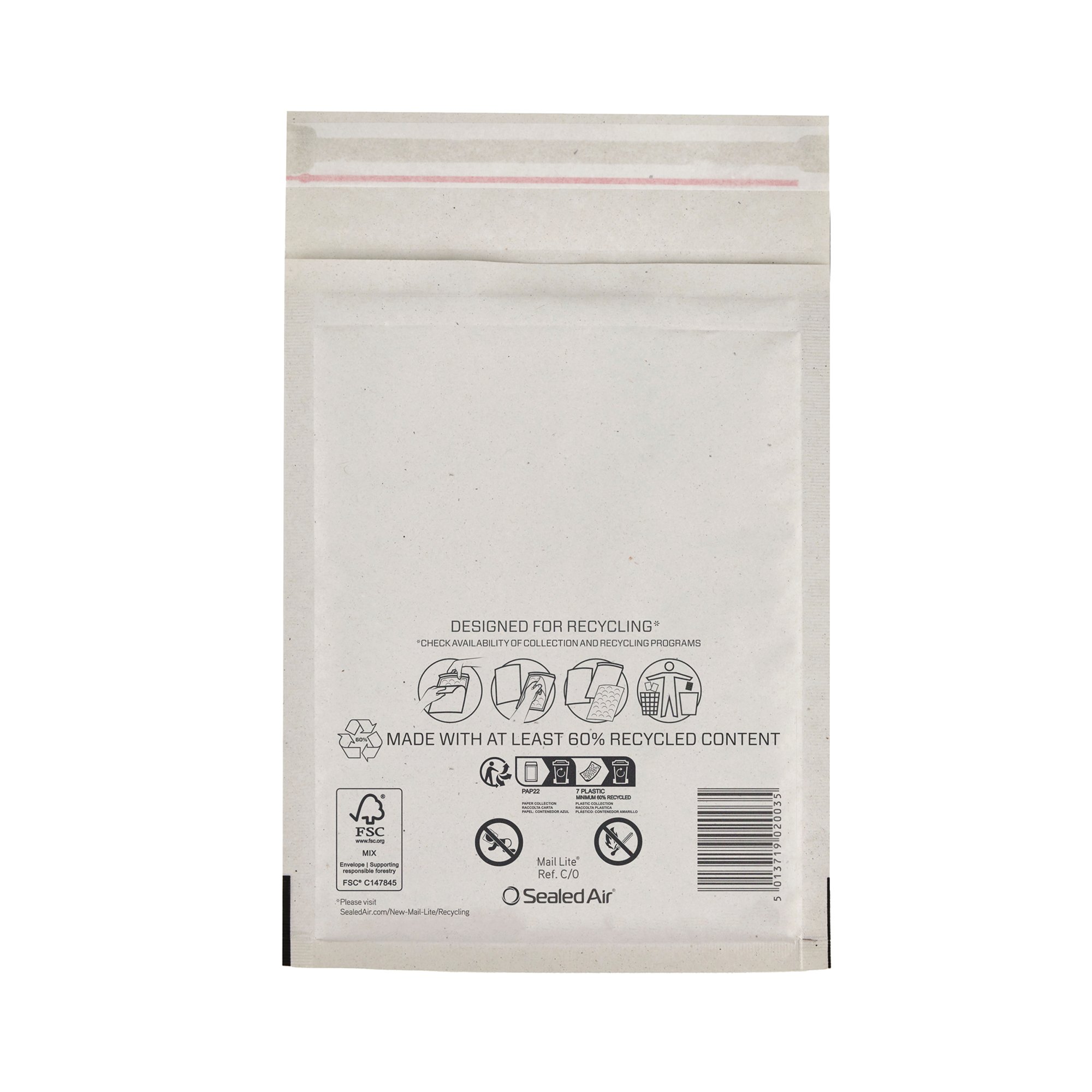 Sealed Air Mail Lite Bubble Postal Bag Wht C/0 Pack of 200 101273346
