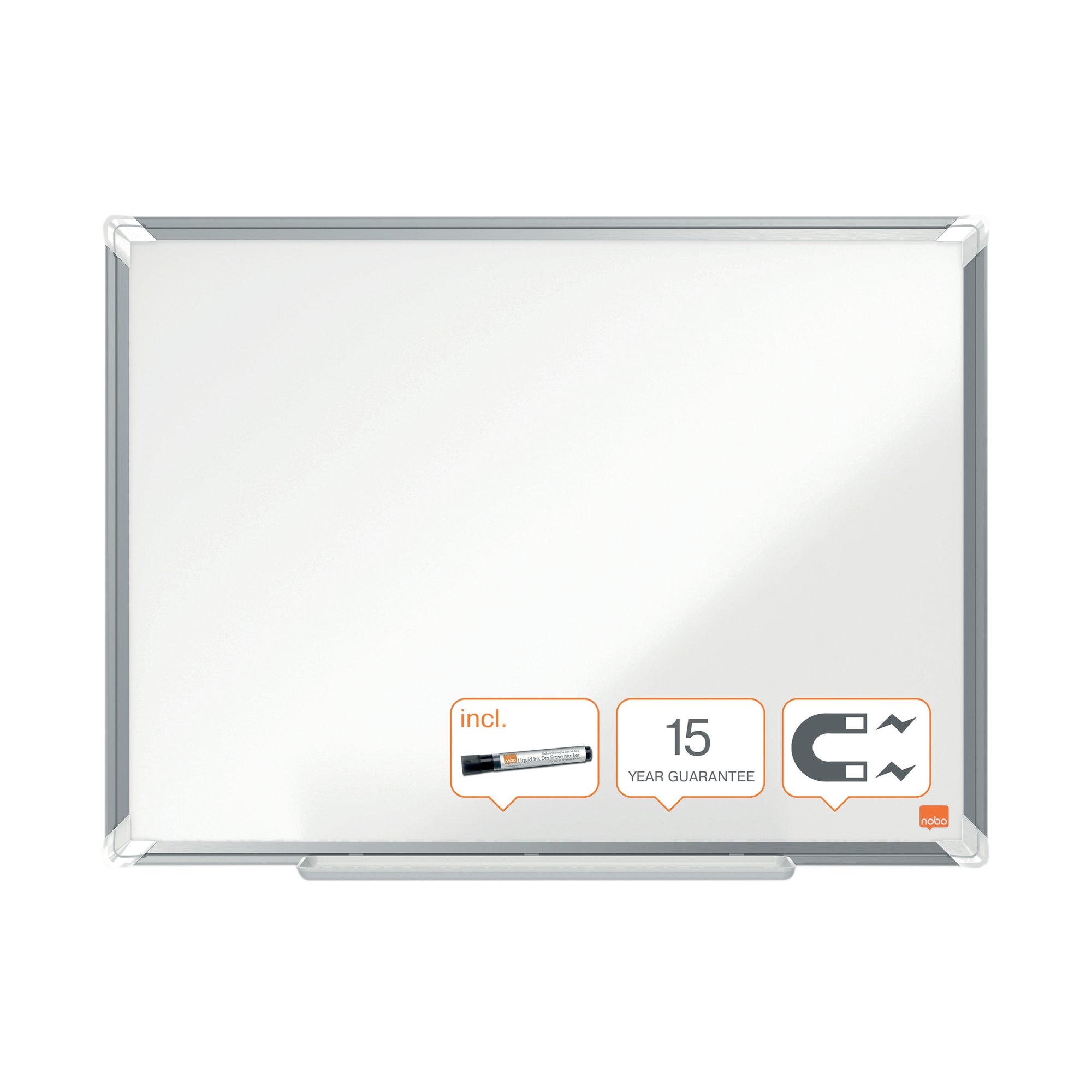 Nobo Premium Plus Steel Magnetic Whiteboard 900 x 600mm1915155