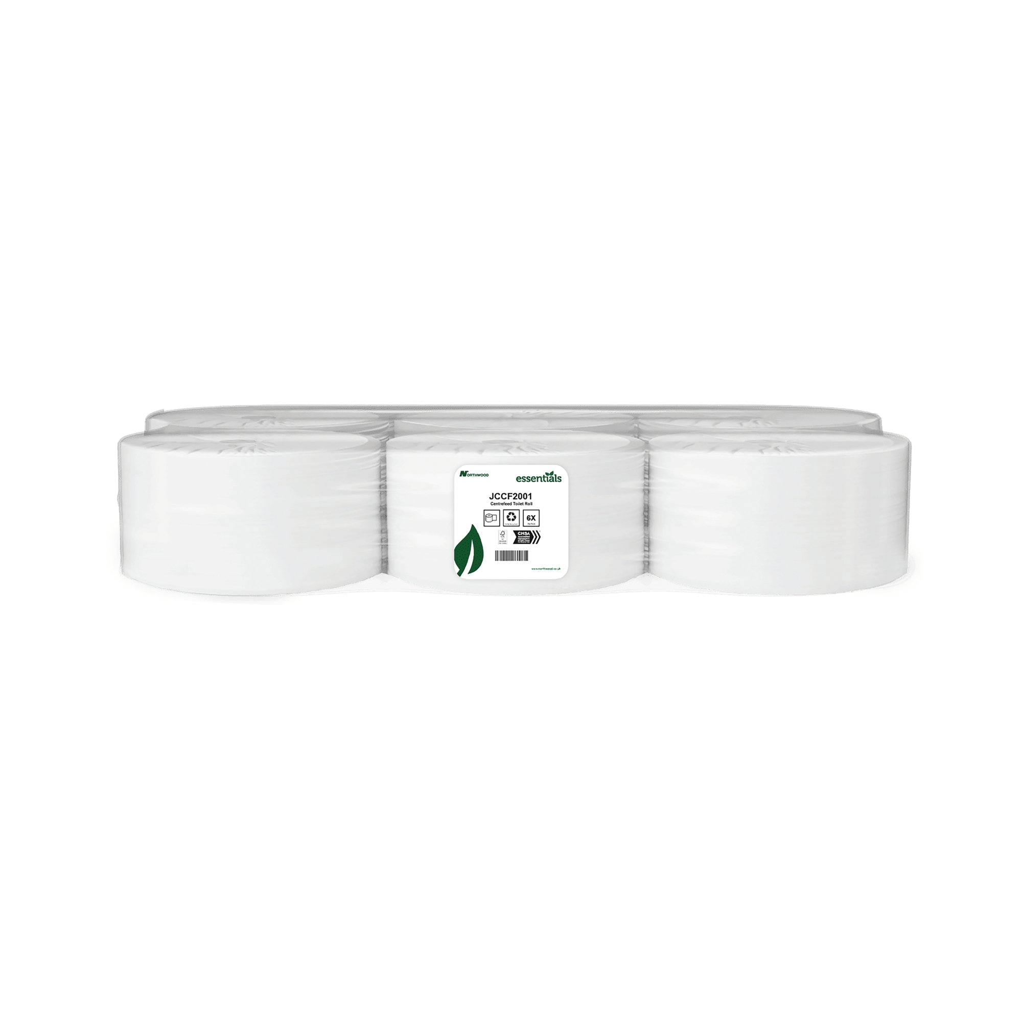 Centrefeed Toilet Roll 2-Ply 540 Sheets Per Roll 200m (Pack of 12) JCCF2001DS