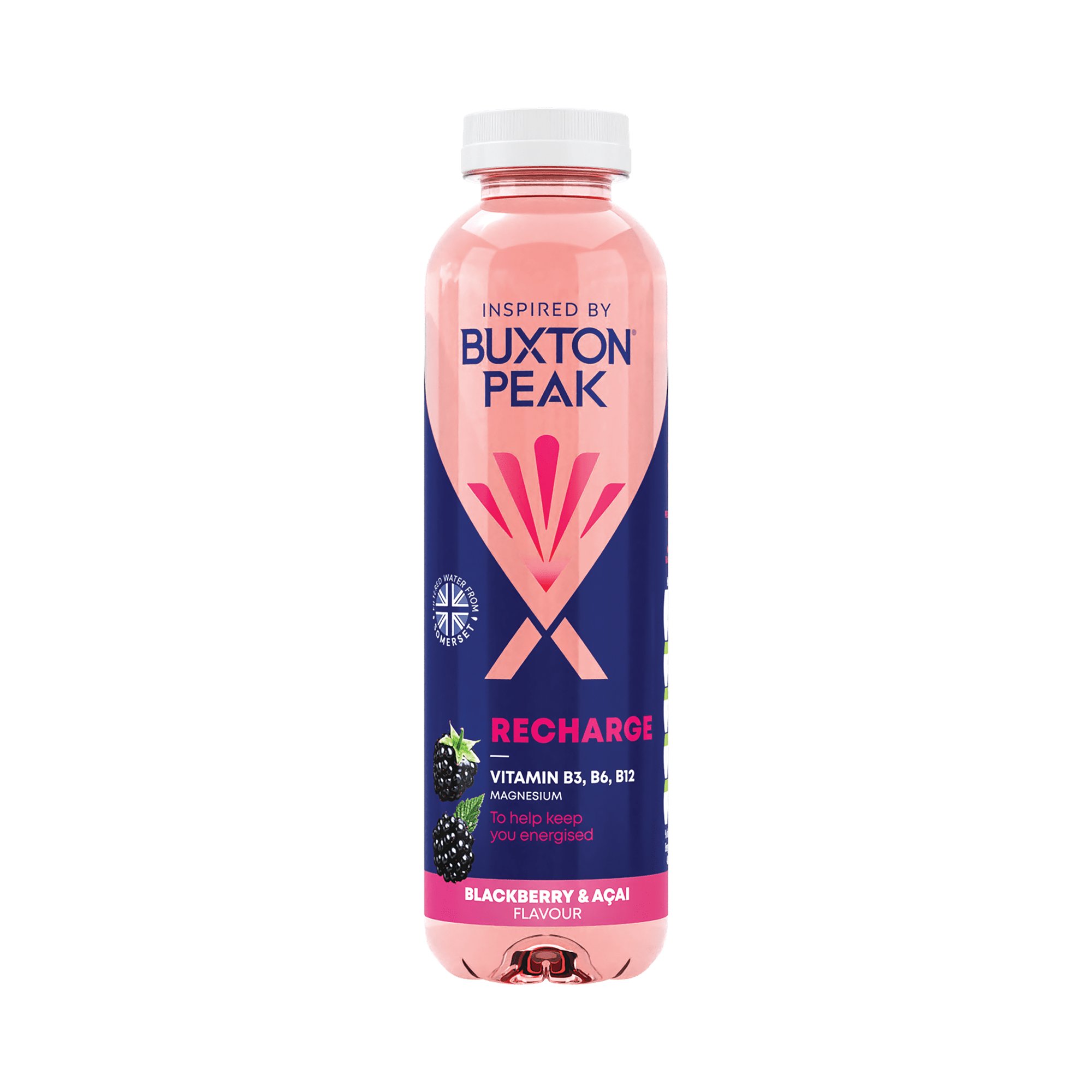 Buxton Peak Recharge Blackberry + Acai Water 400ml Pack of 12 13430176