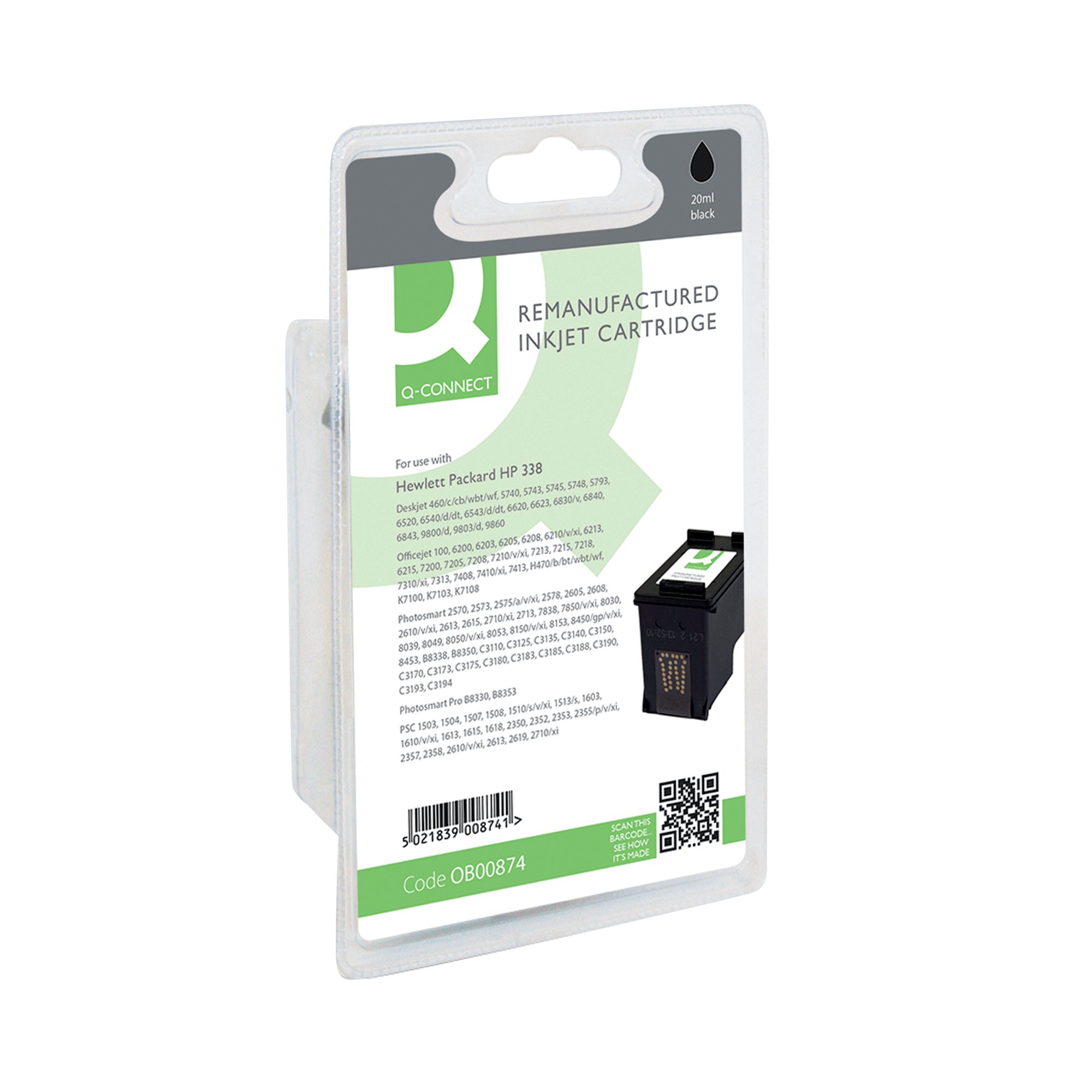 Q-Connect Remanufactured Inkjet Cartridge Black For HP C8765E C8765E-COMP