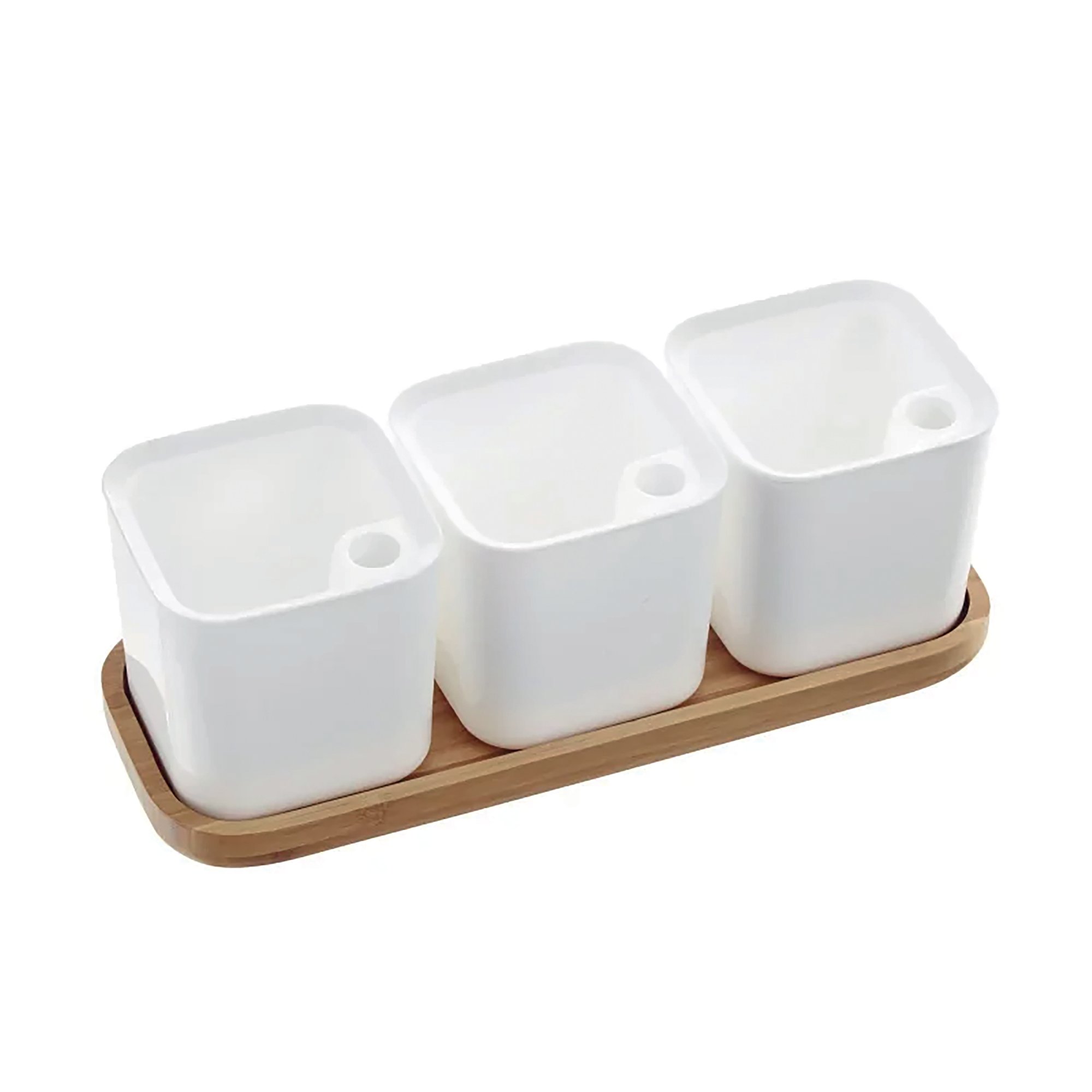 Eden Herb Self Watering Pot Set of 3 12cm White 698500
