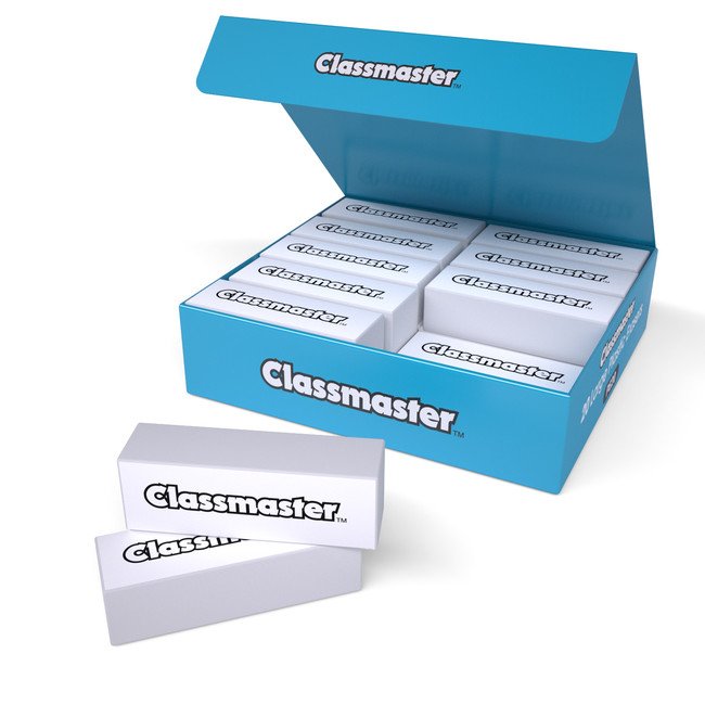 Classmaster Pencil Erasers Plastic Large White Pack of 20 PE20