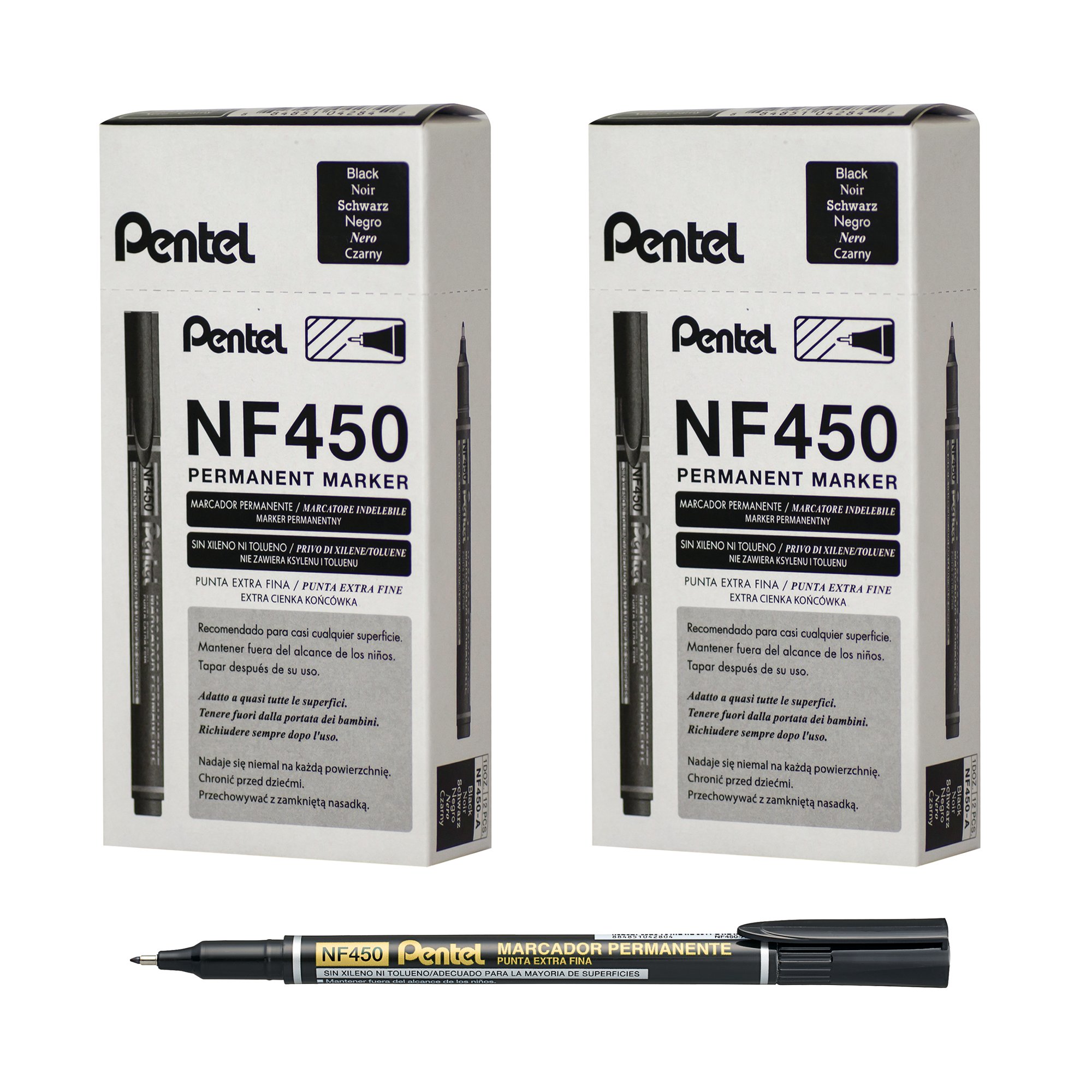 Pentel Permanent Marker Extra Fine Black Pack of 12 Buy 1 Get 1 FREE
