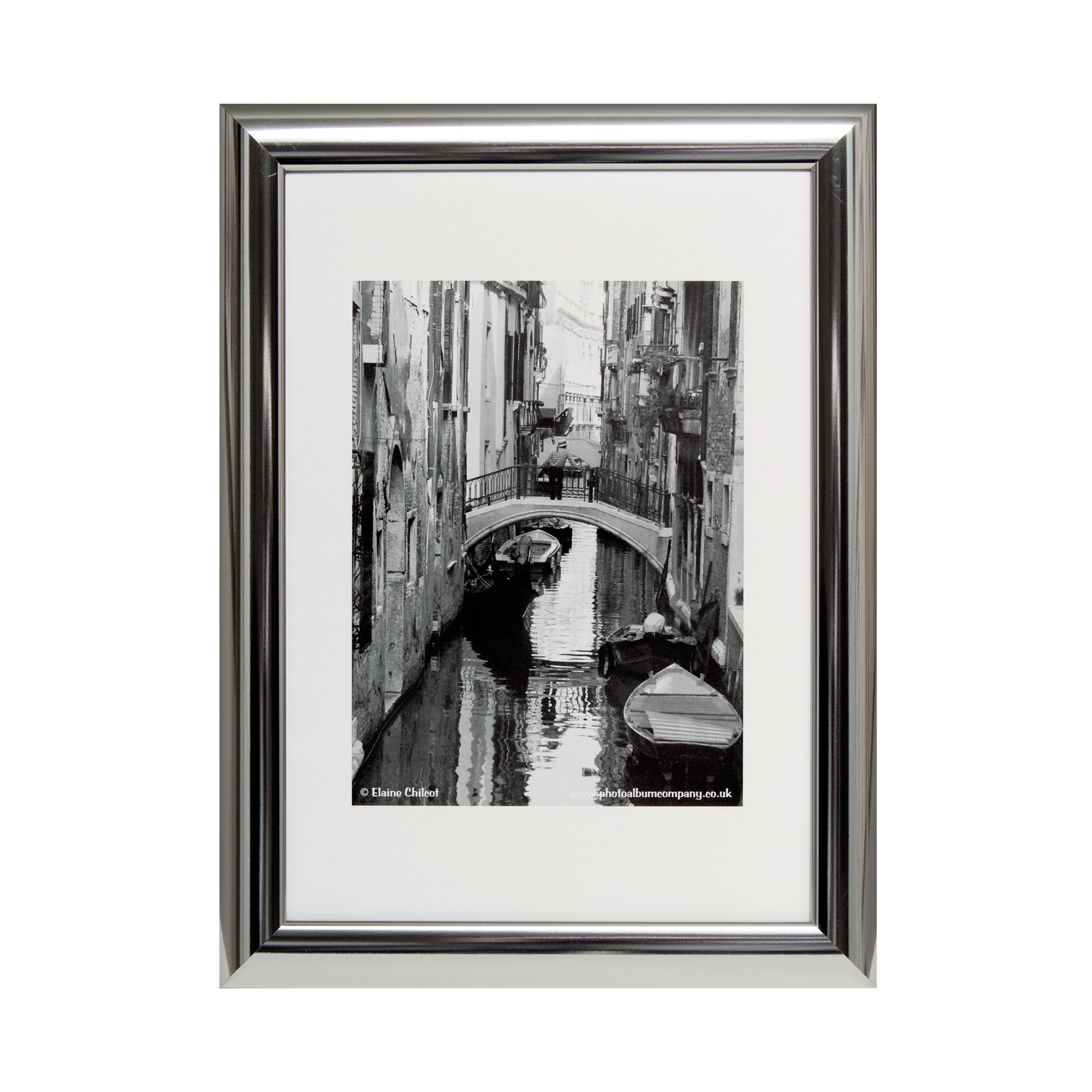 Hampton Frames Certificate Frame A4 Silver Chrome PILA4SHIN-NG