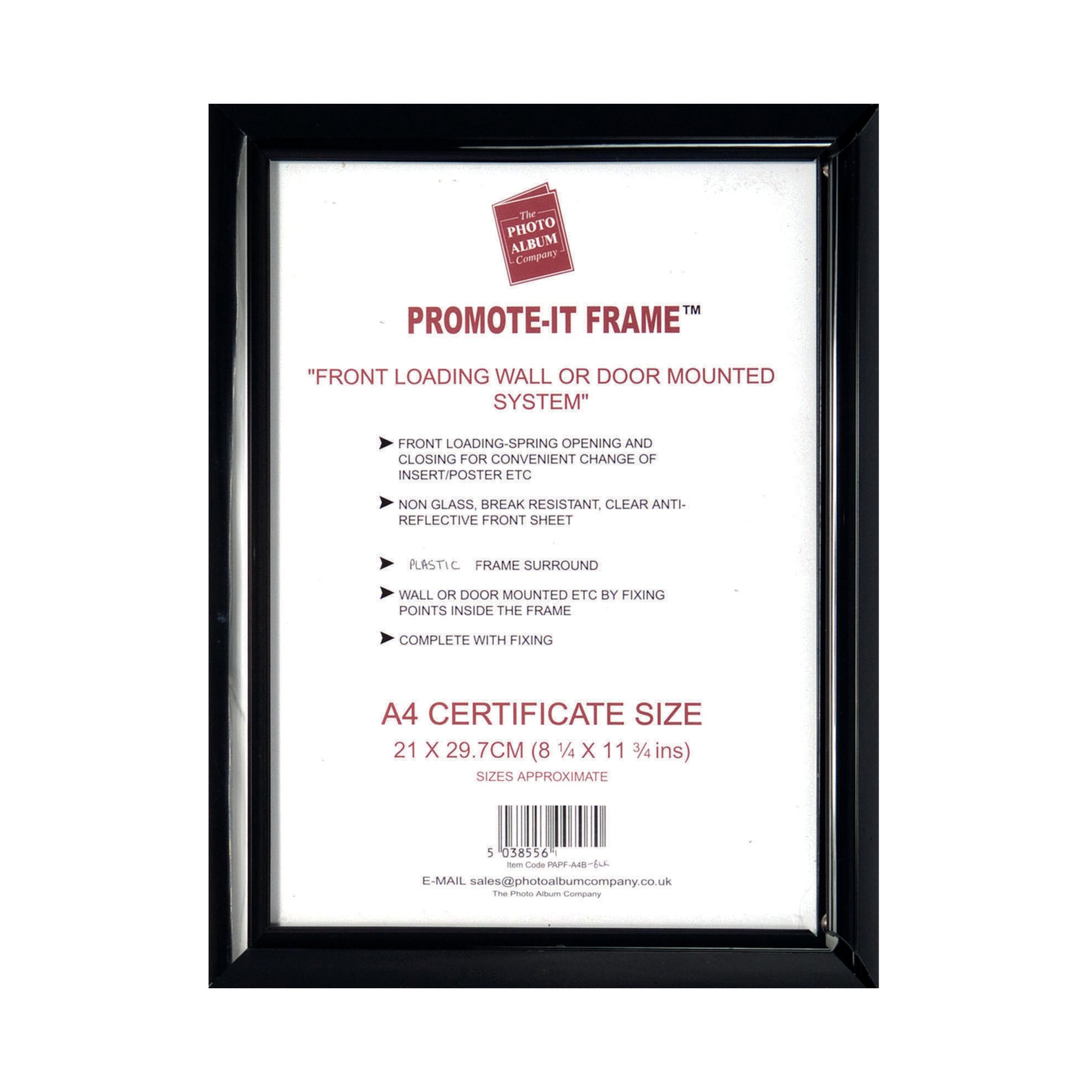 Hampton Frames Promote It Frame A4 Black PaPAPFA4B-BLK