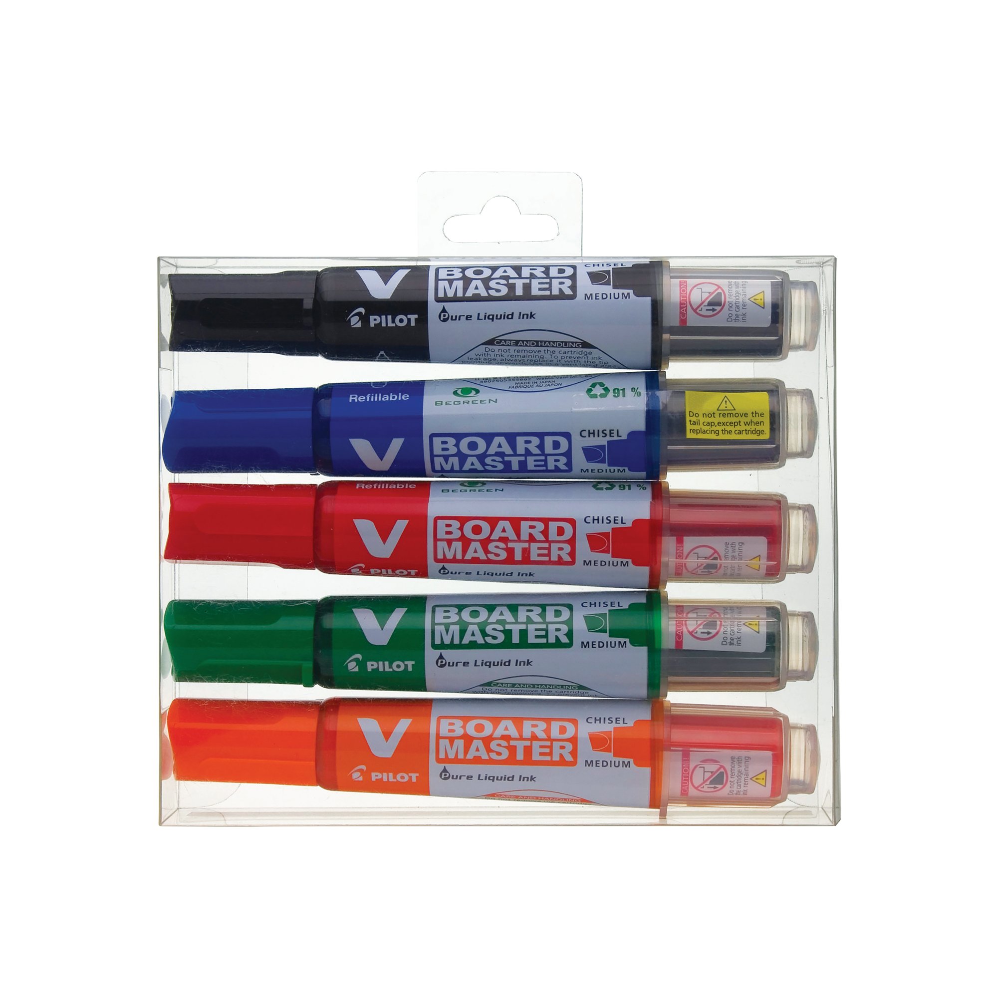 Pilot V-Board Master Drywipe Marker Bullet Ast Pack of 5 4902505358371