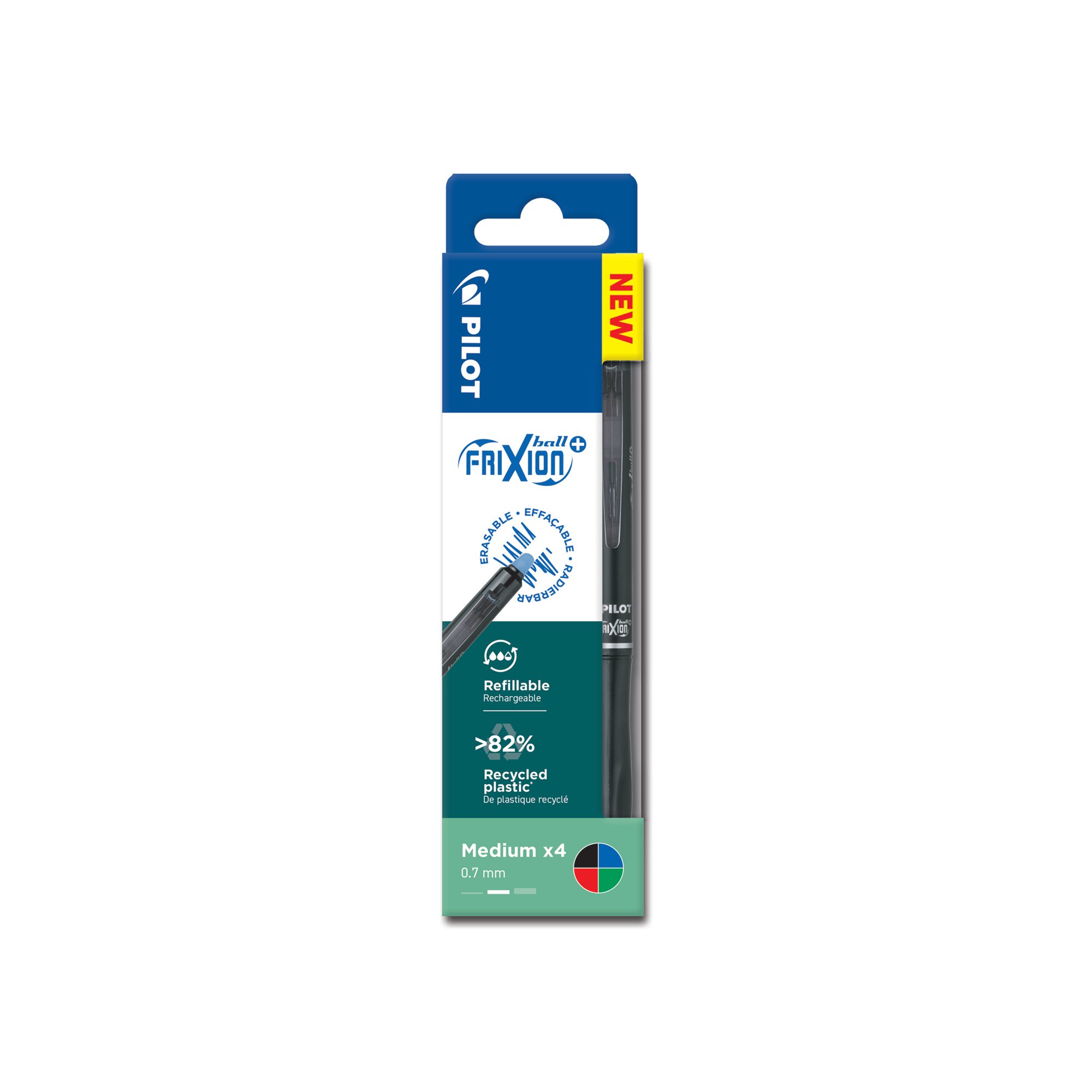 Pilot FriXion Ball Plus 07 Ballpoint Pen Assorted (Pack of 4) WLT20004448105