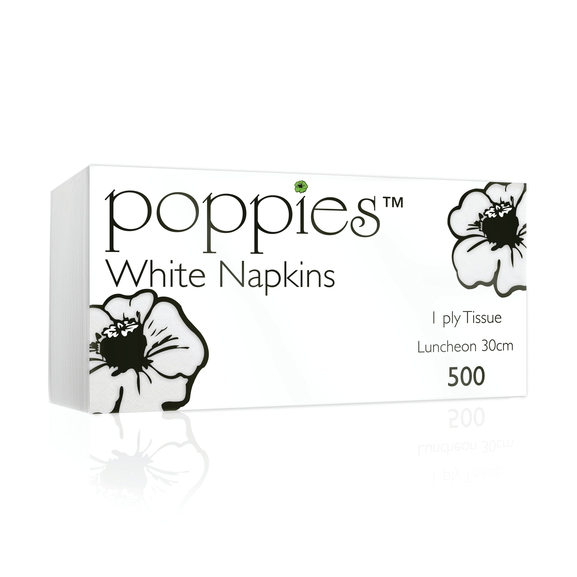 Poppies 1-Ply Napkins 30cm White (Pack of 5000) 3014WH
