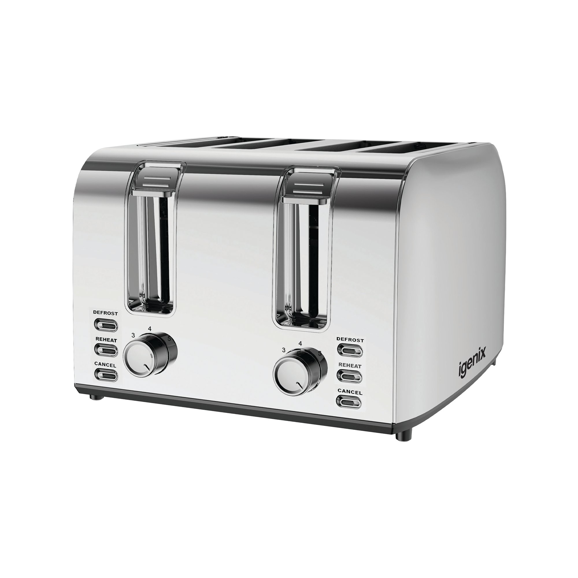 Igenix 4 Slice Toaster 1500W Stainless Steel IGT0409SS