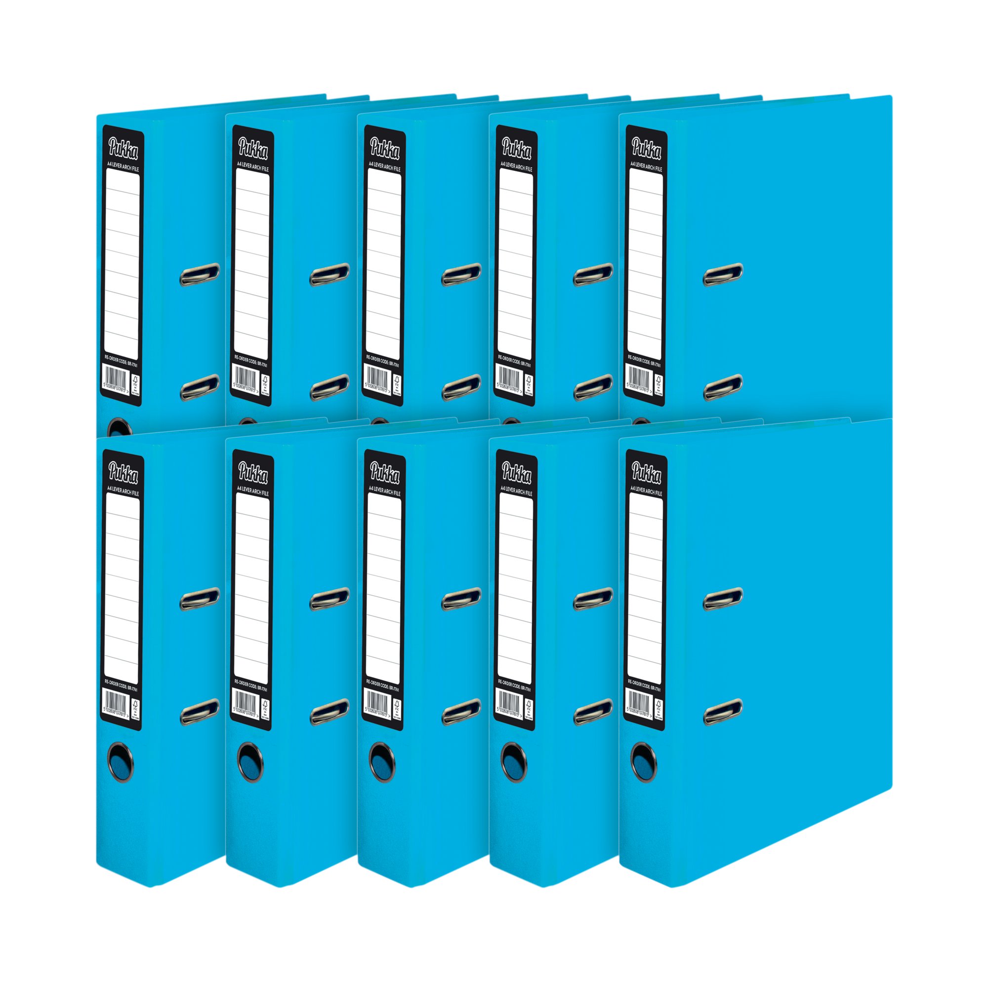 Pukka Brights Lever Arch File A4 Blue (10 Pack) BR-7761