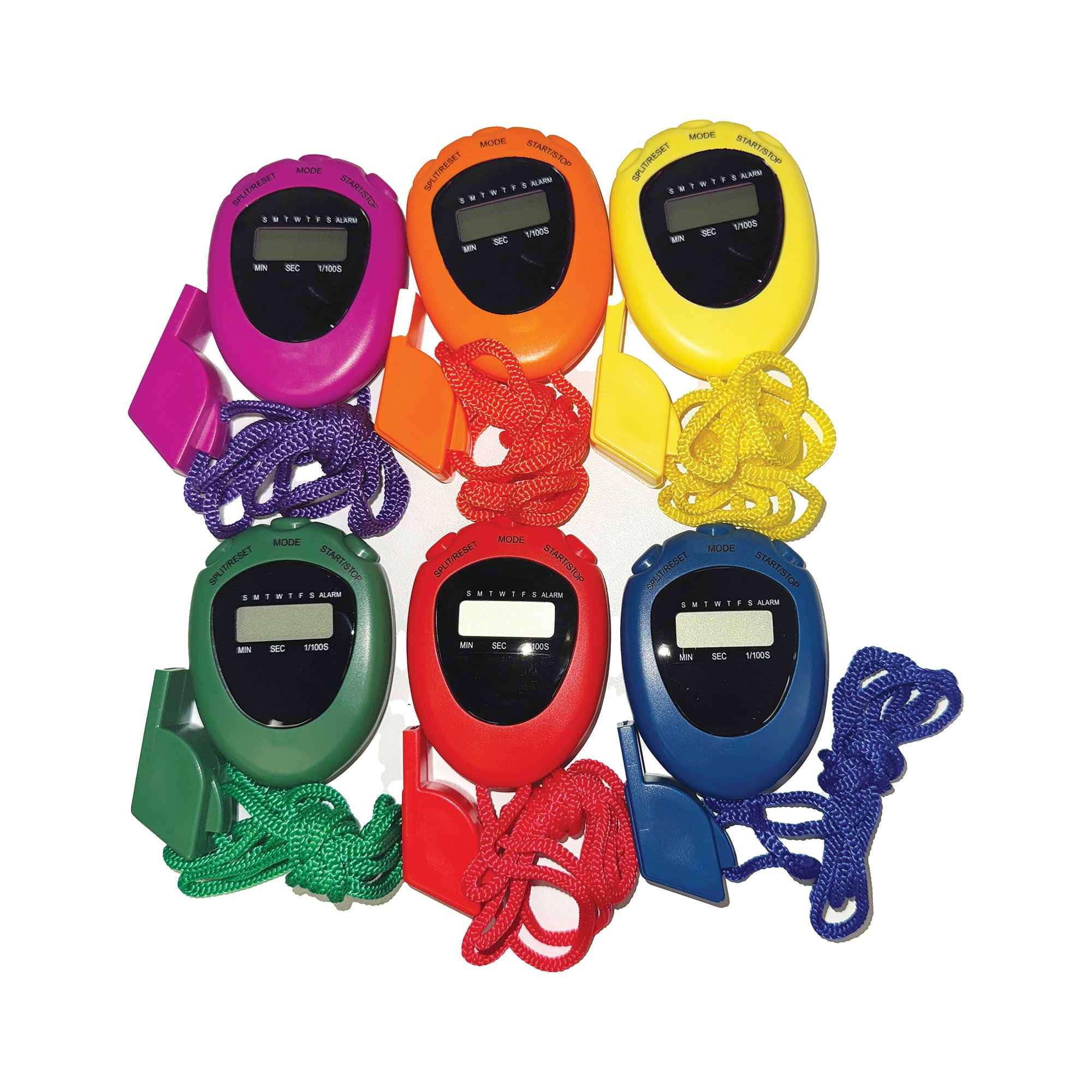 Stopwatch and Whistle Set Assorted (Pack of 6) FB-07410-SET
