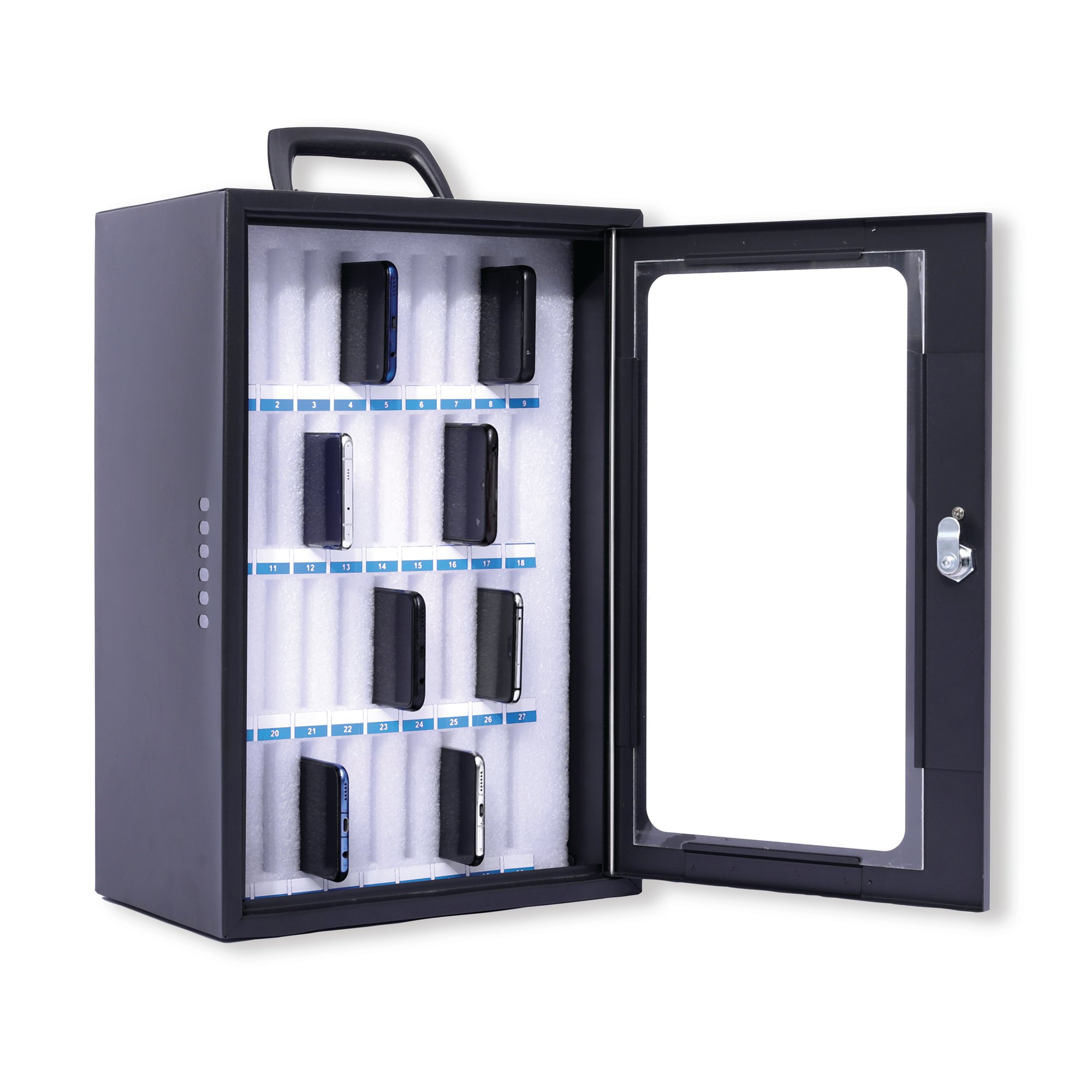 Pavo Smartphone Steel Cabinet 36 Phone Capacity Dark Grey DF70801