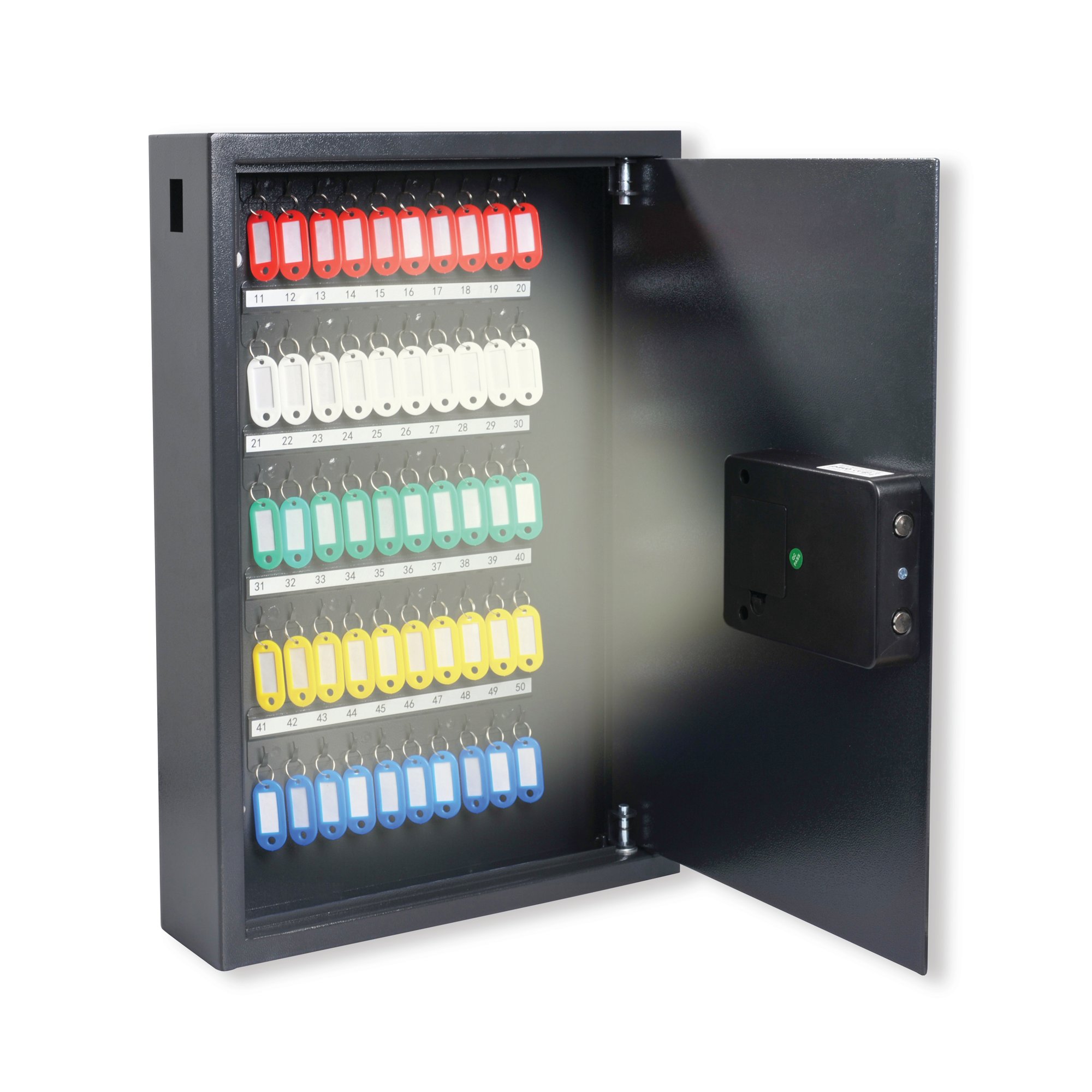Pavo High Security Smart Steel Key Cabinet 50 Key Capacity Dark Grey DF70401