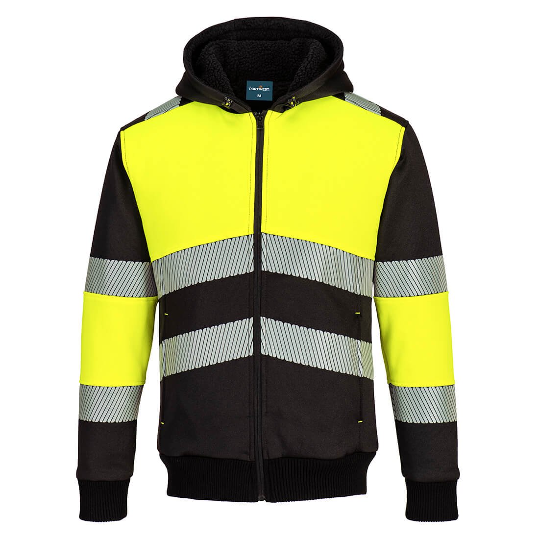 Portwest PW3 Zipped Class 1 Winter Hoodie M Yellow/Blk