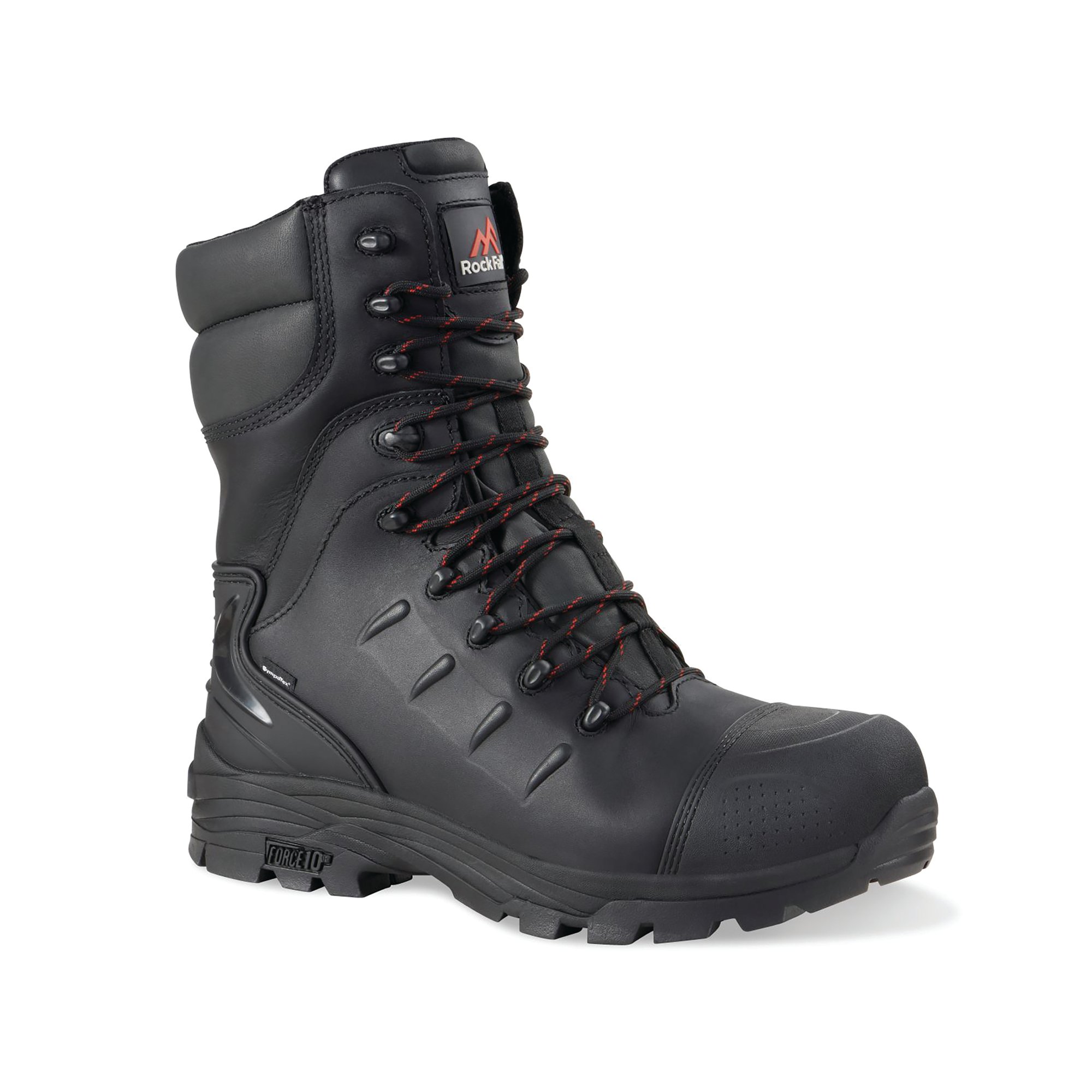 Rock Fall RF540 Monzonite High Leg Waterproof Safety Boot with Side Zip Black 12 RF540/012