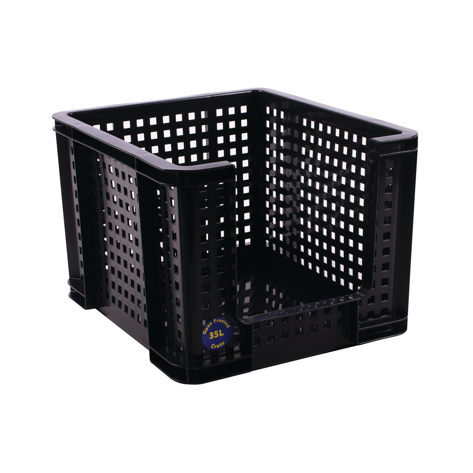 Really Useful Open Fronted Crate 35 Litre Black 35OFC-BK