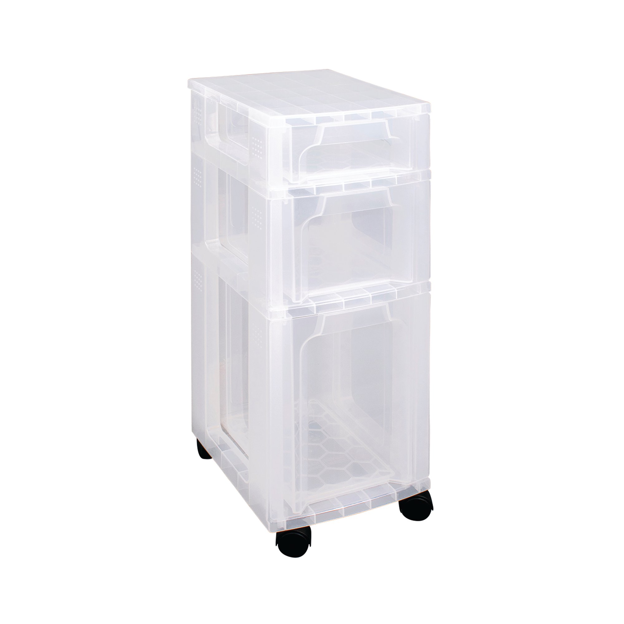 Really Useful Slimline 3 Drawer Storage Tower Clear ST3.5x6x11.5C