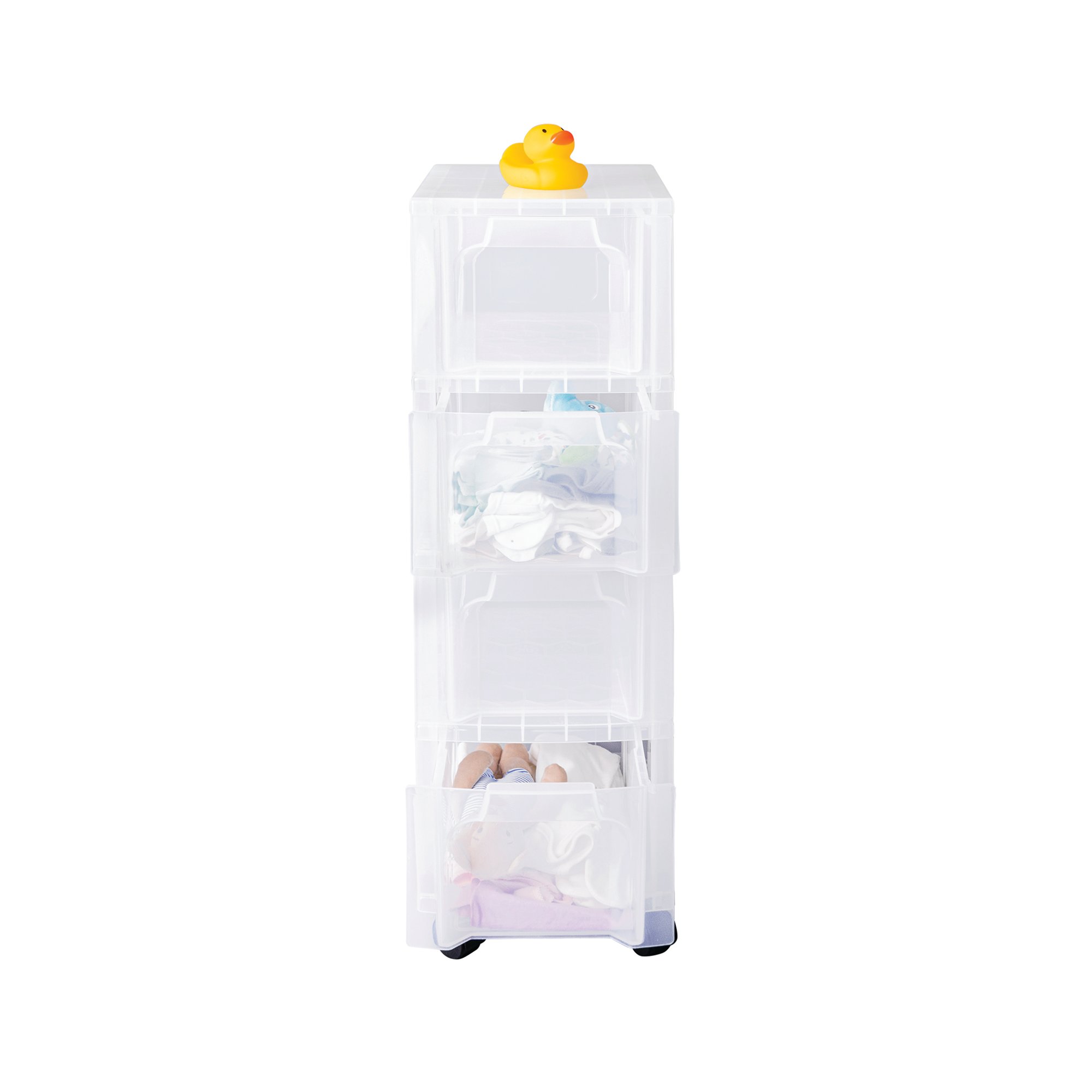 Really Useful Slimline 4 Drawer Storage Tower 6L Clear ST4X6C