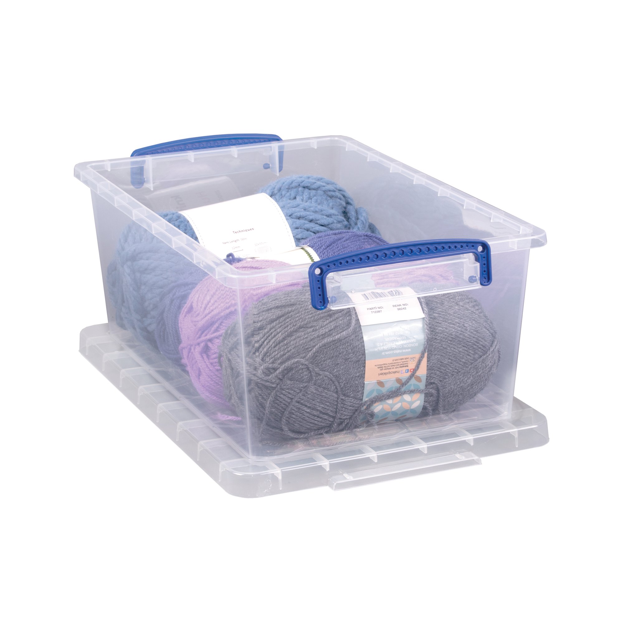 Really Useful Nesting Storage Box 10.1L Clear Pack of 3 10.1C-PK3