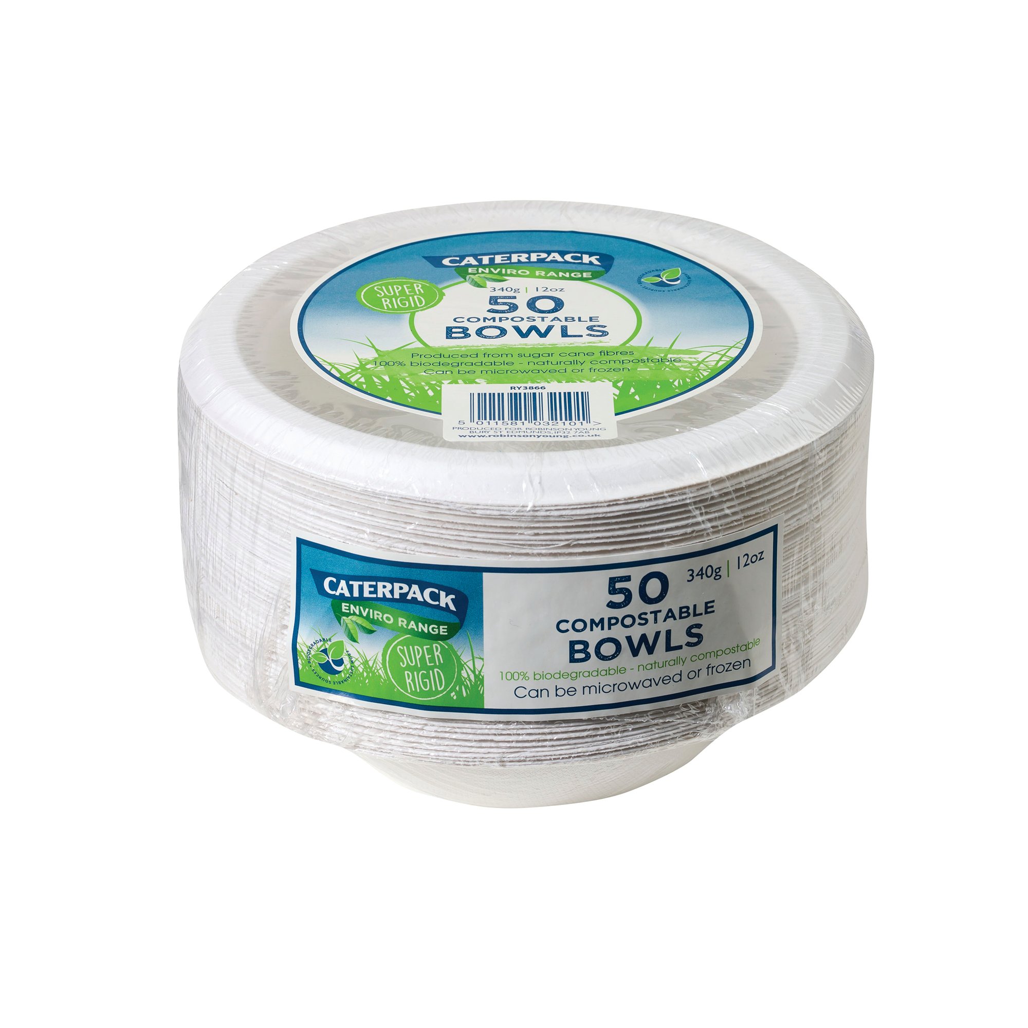 Super Rigid 7 Inch 12oz Biodegradable Bowls (Pack of 50) 3866
