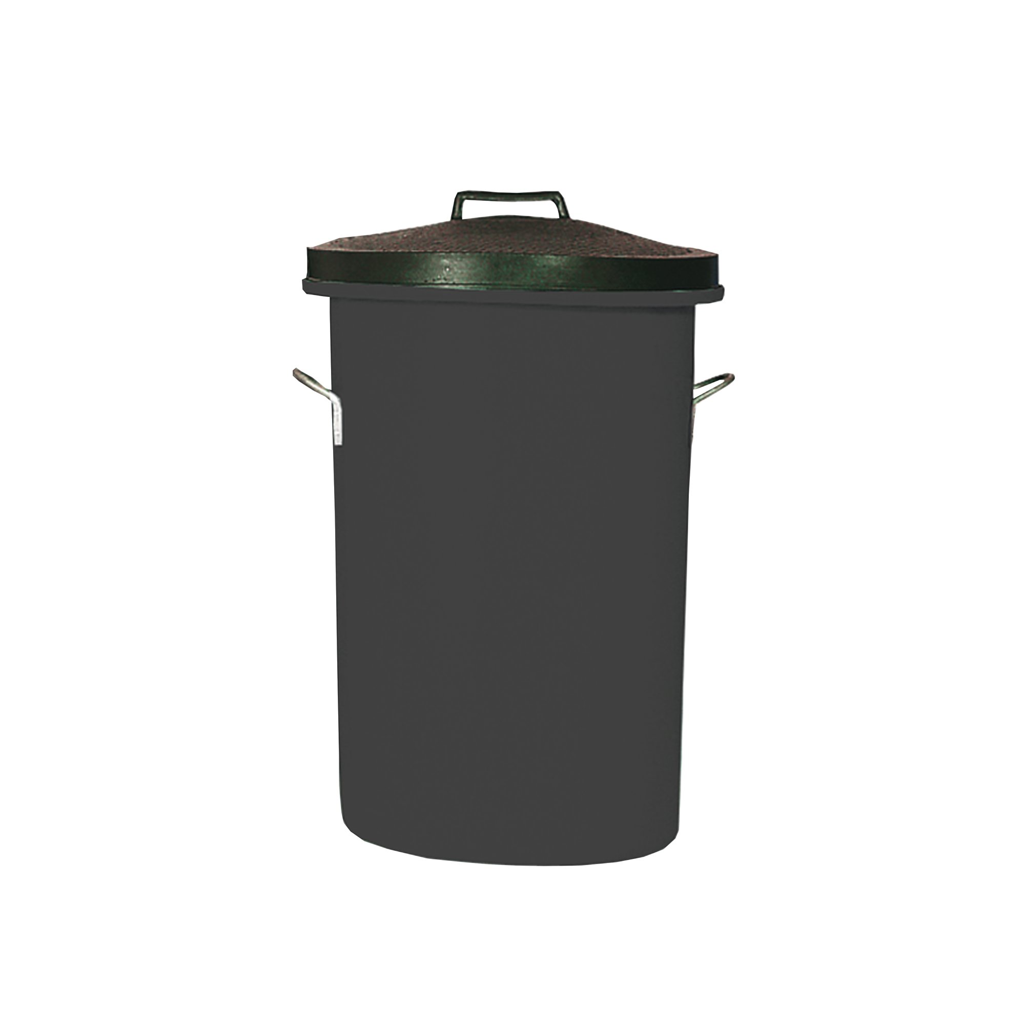 Heavy Duty Cylindrical Storage Bin with Lid Black 311960