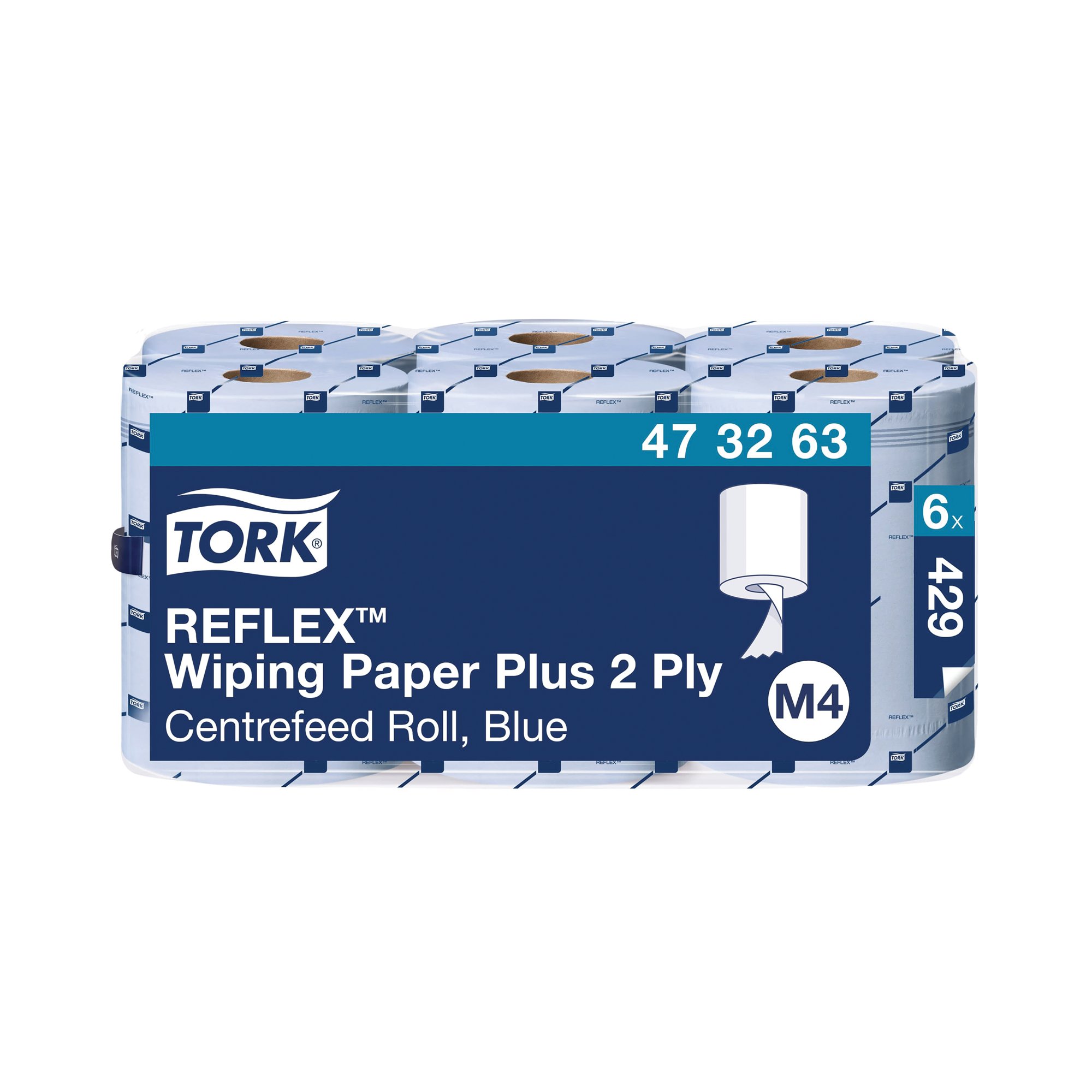 Tork Reflex M4 Centrefeed Tissue 2-Ply 150m Blue (Pack of 6) 473263