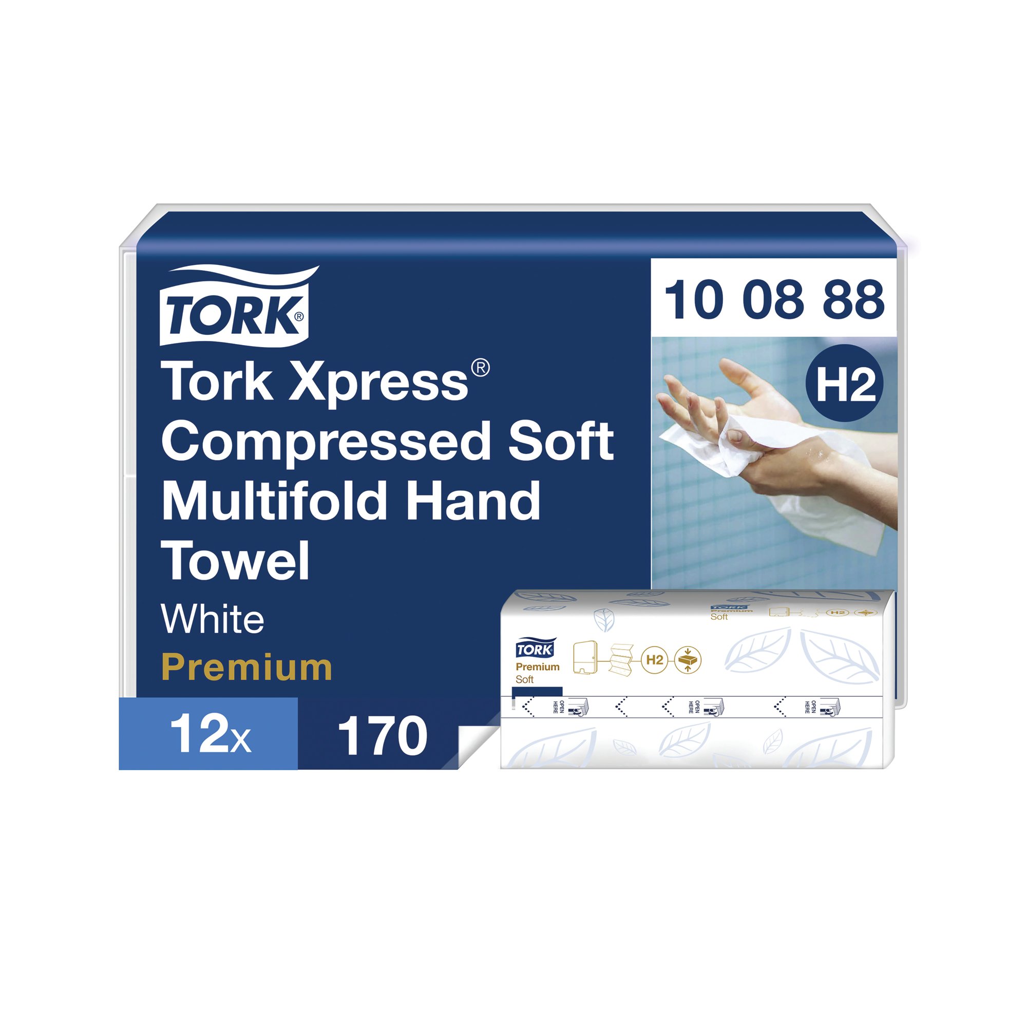 Tork Xpress Compressed Soft Multifold Hand Towels White (Pack of 2040) 100888