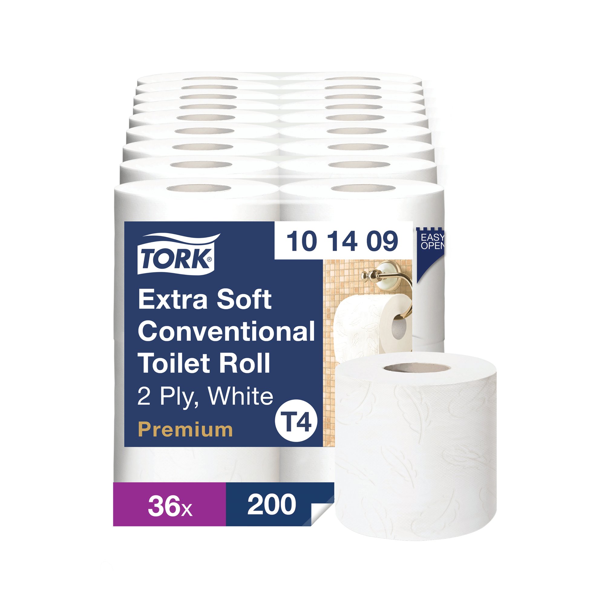 Tork Extra Soft Conventional Toilet Roll Premium 2-Ply 200 Sheets Per Roll 9x4 (Pack of 36) 101409