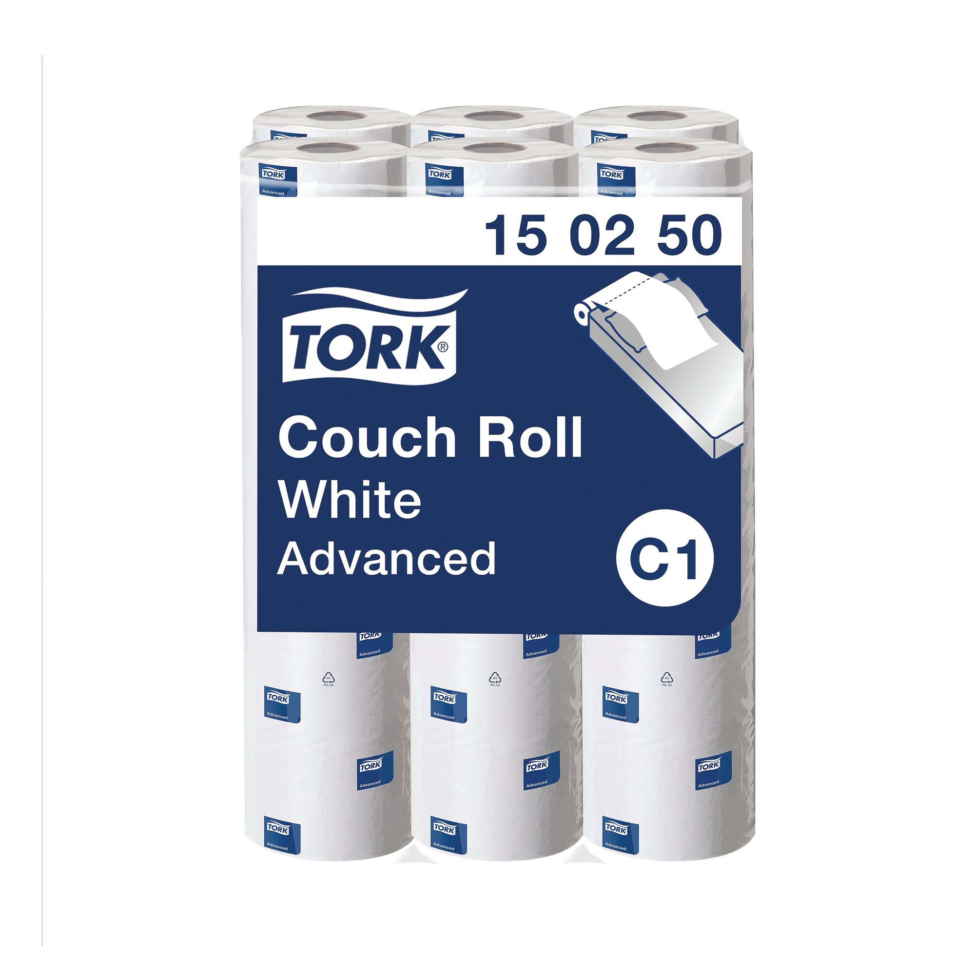 Tork C1 Couch Roll 2-Ply Advanced 500mm x 54.45m Pack of 9 150250
