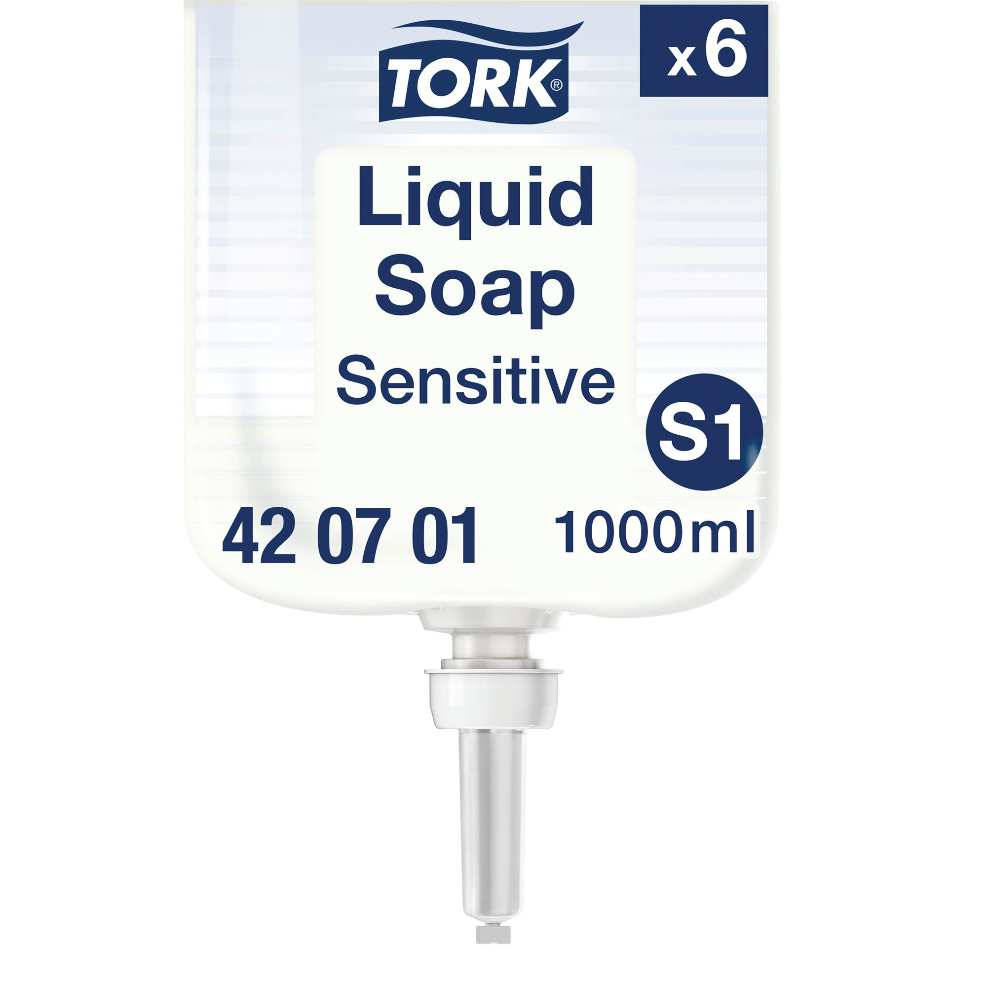 Tork Extra Mild Liquid Soap Refill S1 Non Perfumed 1 Litre (Pack of 6) 420701