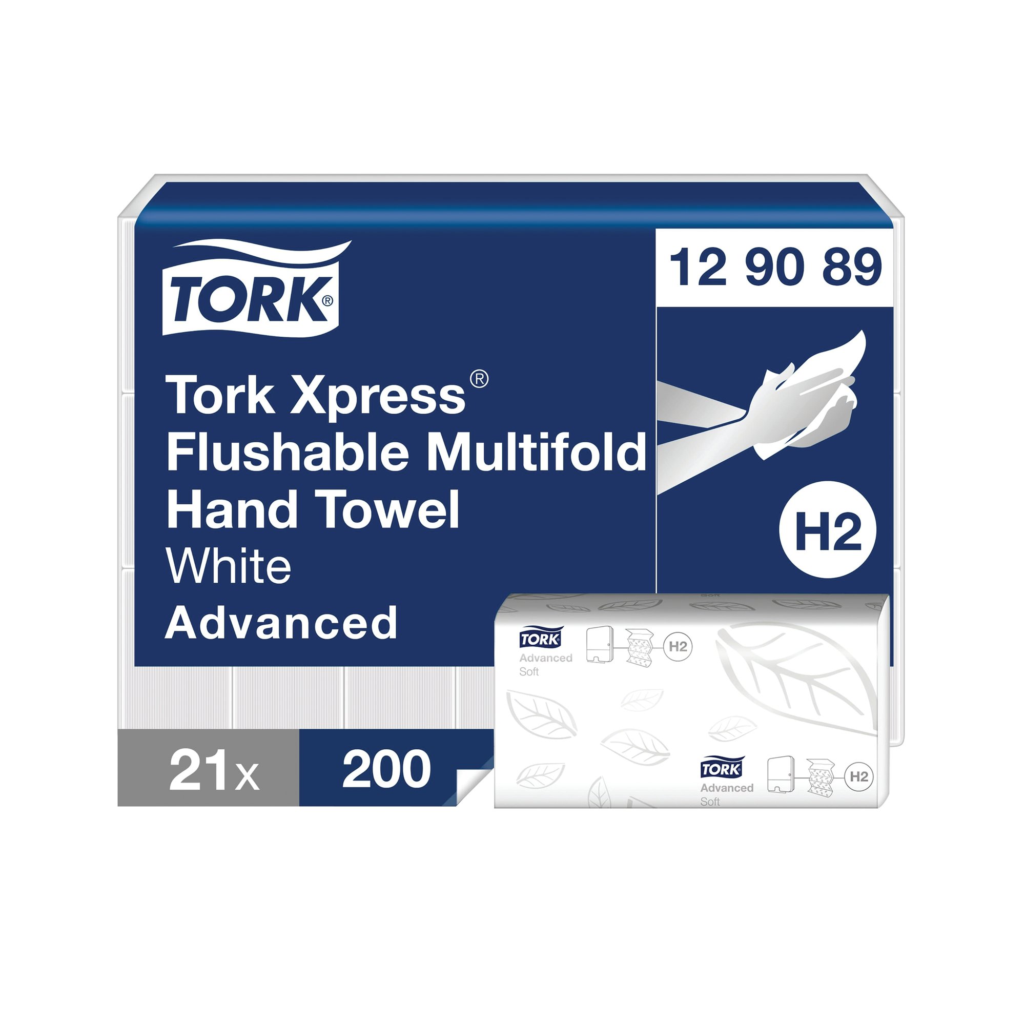 Tork Xpress Flushable Multifold Hand Towels White (Pack of 4200) 129089