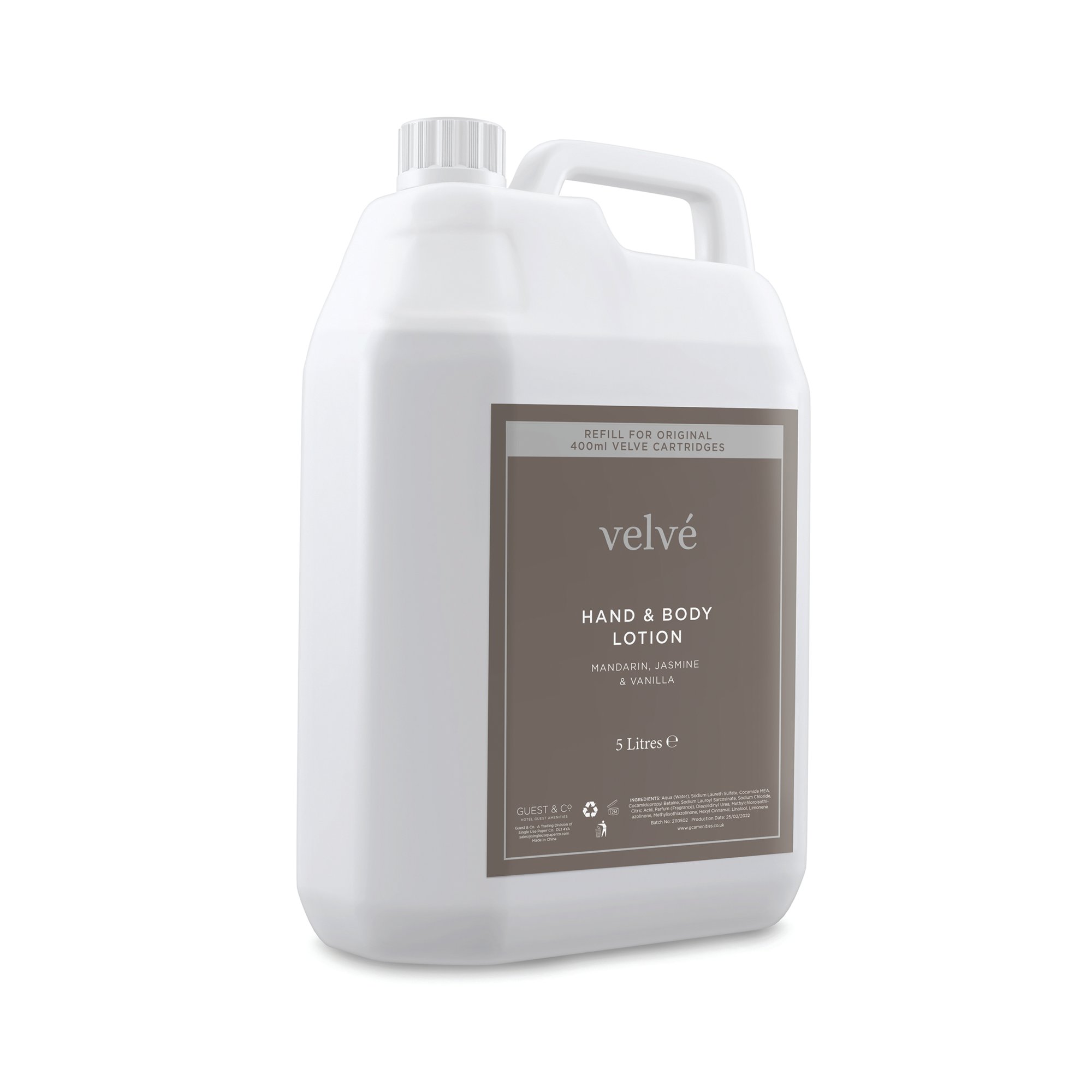 Refill Velve Hand and Body Lotion with Pump 5 Litre (Pack of 2) I025B