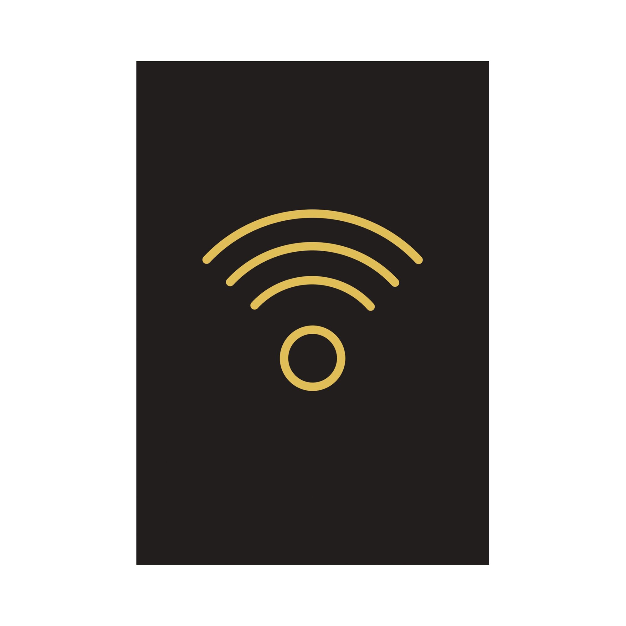 Wireless Sign Rigid Plastic 105x150mm Black/Gold Y6698721
