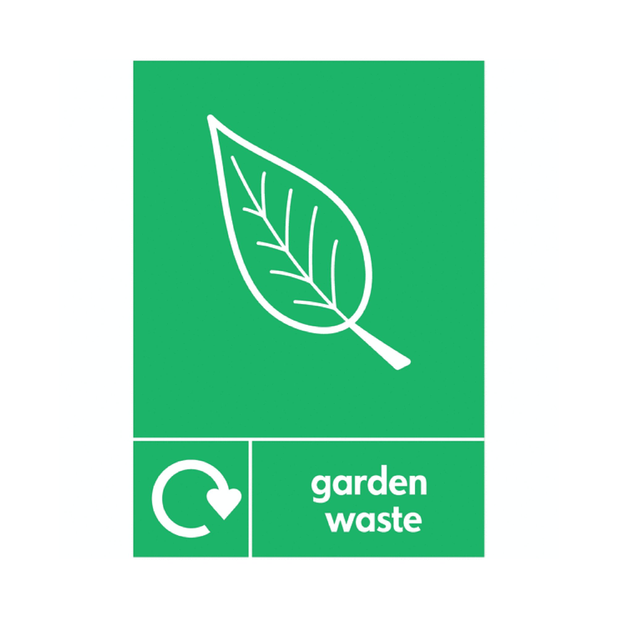 A5 Sign Self Adhesive Garden Waste (Pack of 5) Y7321011