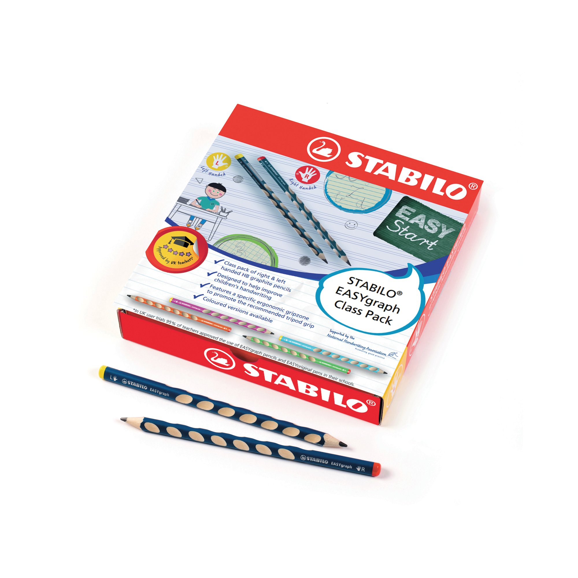 Stabilo Easygraph Graphite Pencil HB Classpack Left and Right Handed (Pack of 48) UK/321-2HB/48