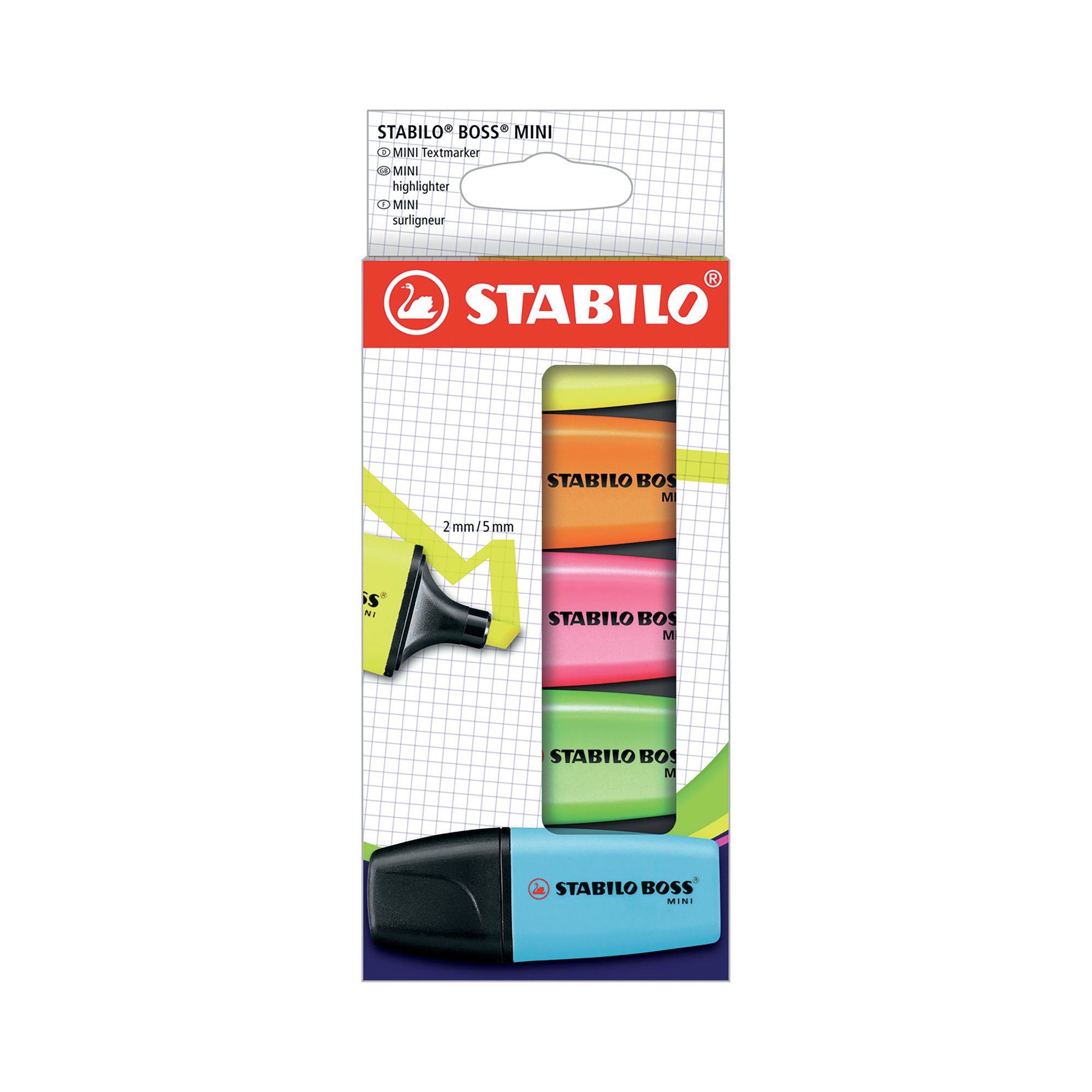 Stabilo Boss Mini Highlighters Card Wallet Assorted (Pack of 5) 07/5-2-01