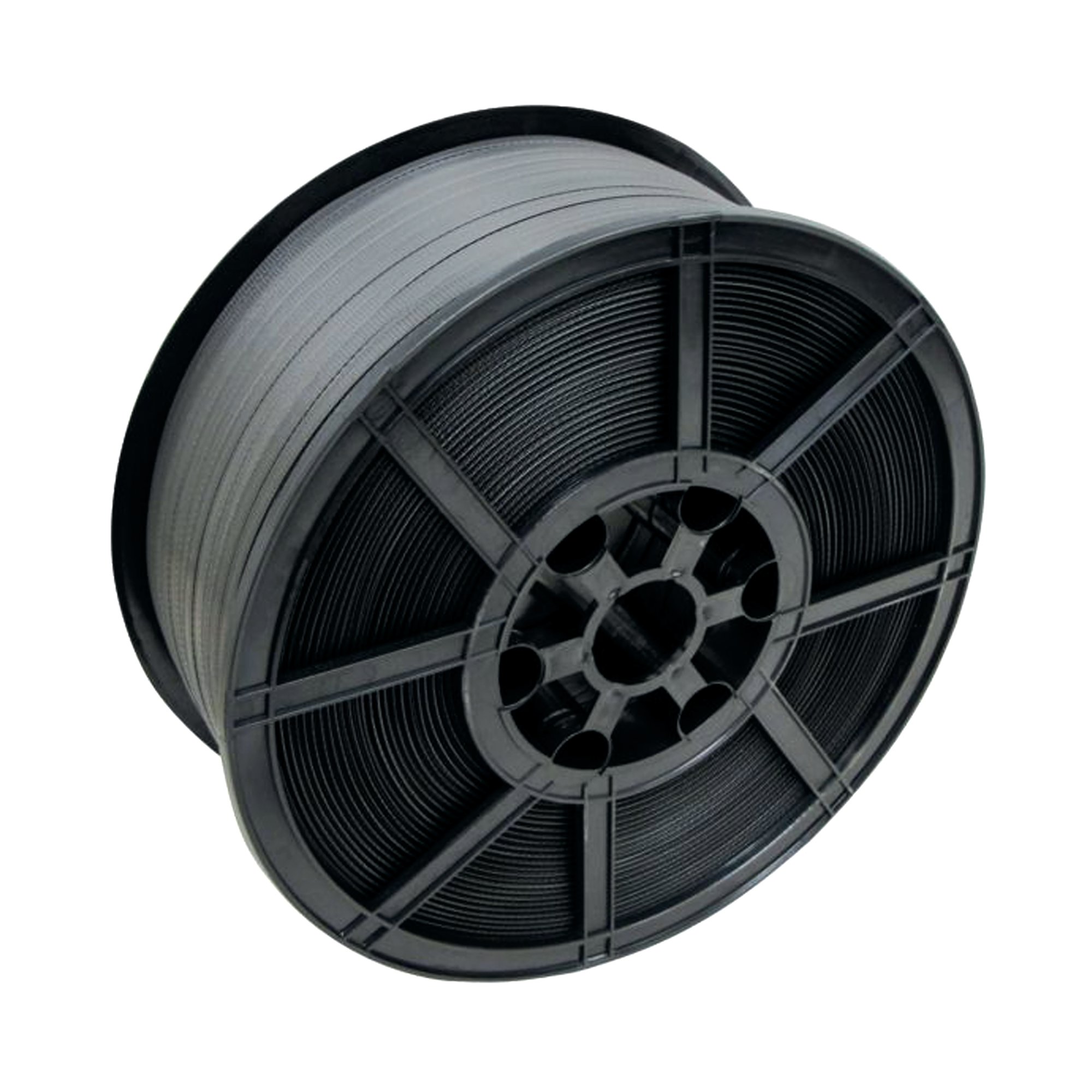 Medium Duty Polypropylene Strapping 12mmx0.75mmx1200m Black TENSO1275BK