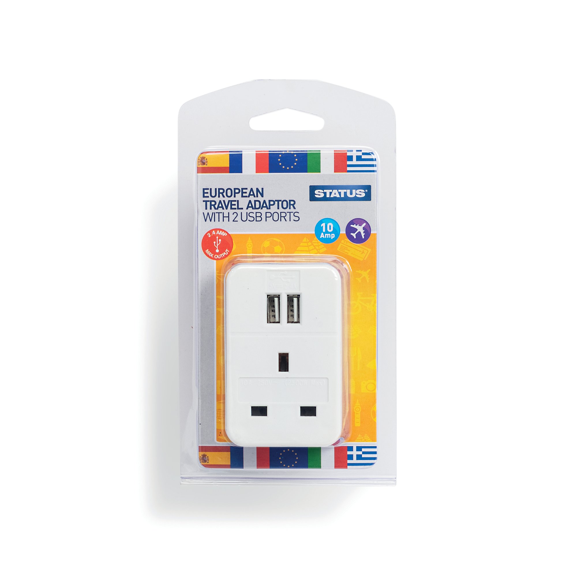 Status European USB Travel Adaptor (3 Pack) S2USBPTEURO1PK3