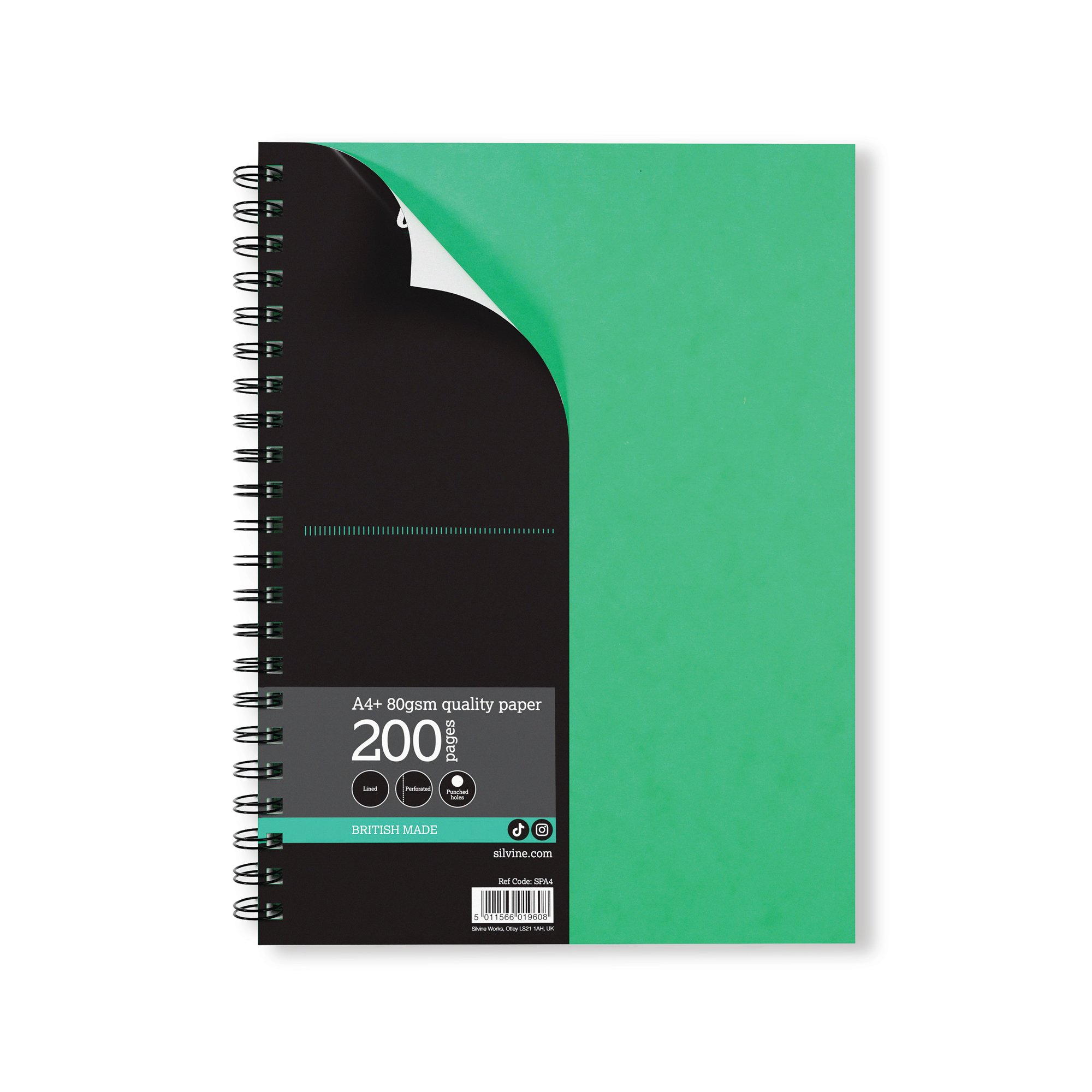 Silvine Luxpad Hardback Wirebound Notebook A4 + (Pack of 6) SPA4FEINT