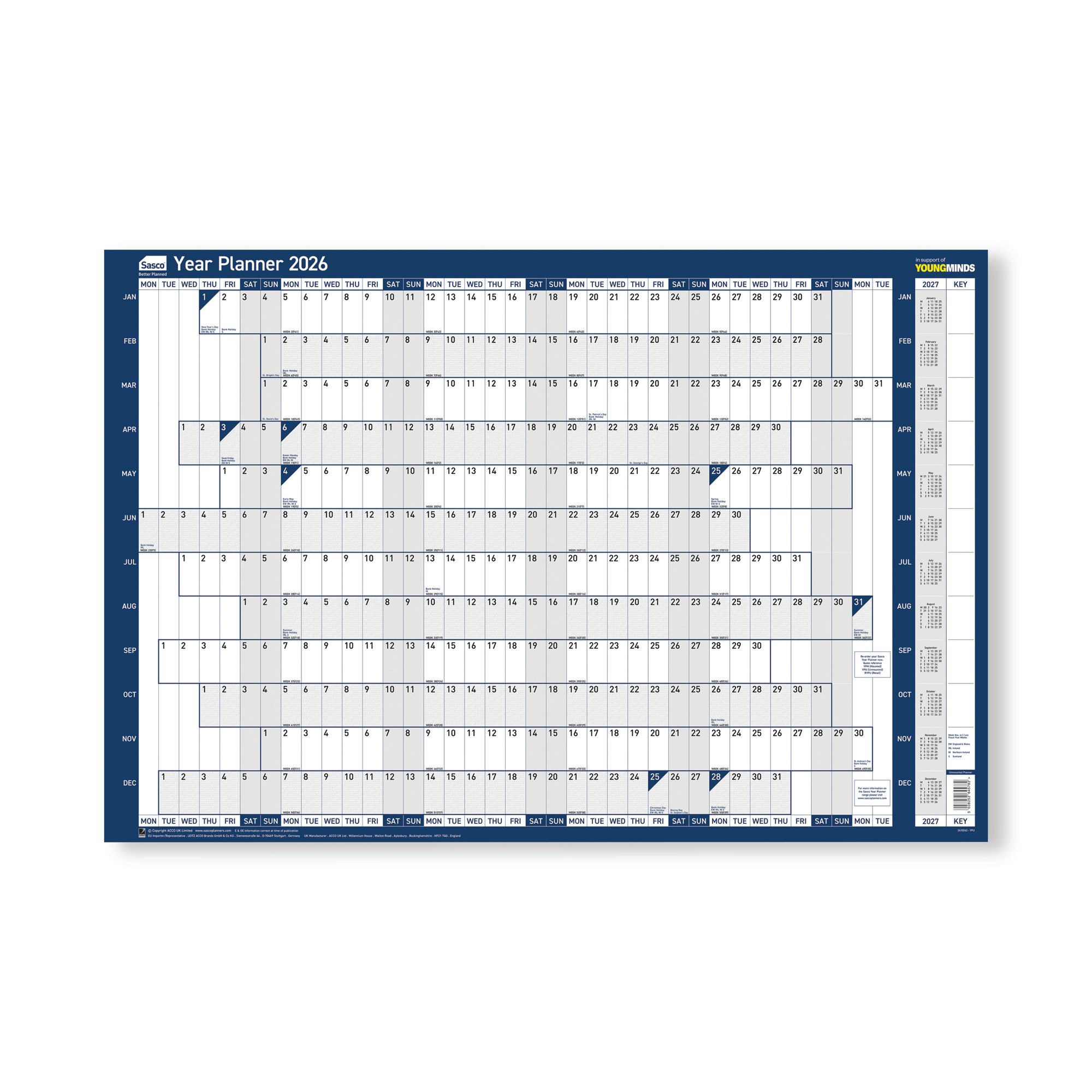 Sasco Year Planner Unmounted 2026 2410262