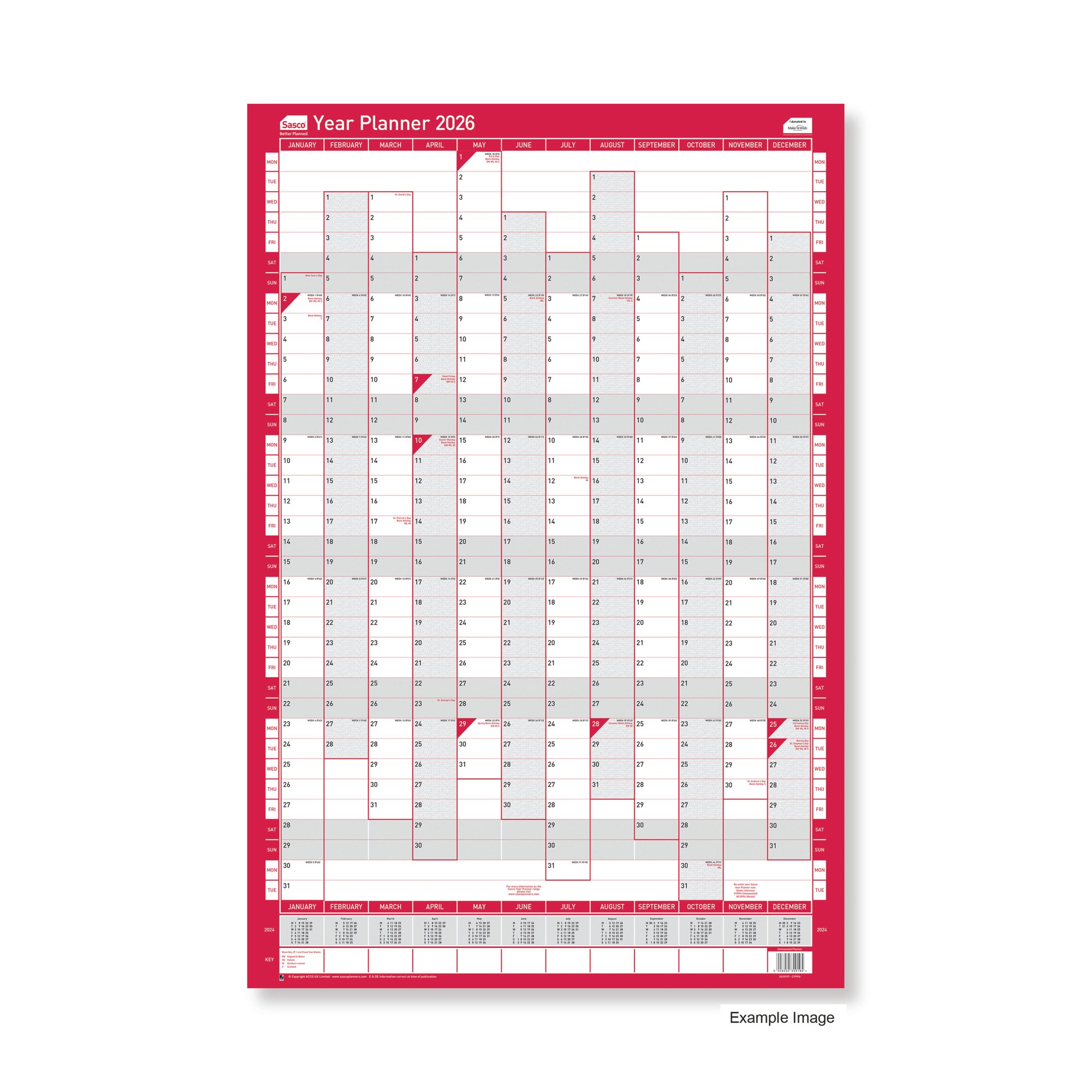Sasco Year Planner Compact Portrait Unmounted 2026 2410268